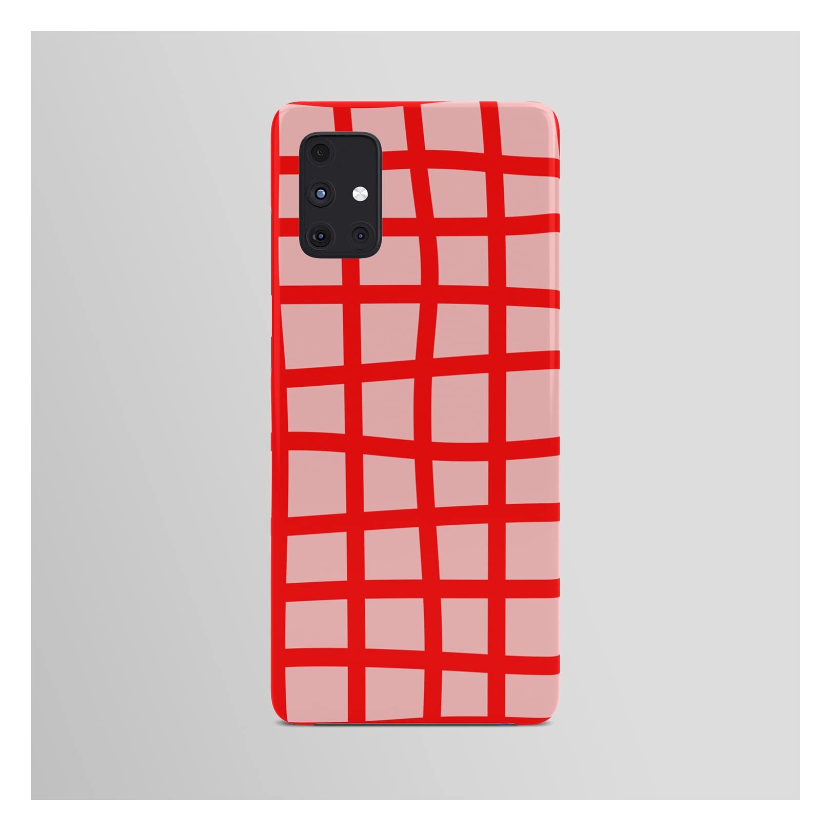 Abstract Plaid Red Phone Case for Samsung Galaxy A51 - Stylish Protection