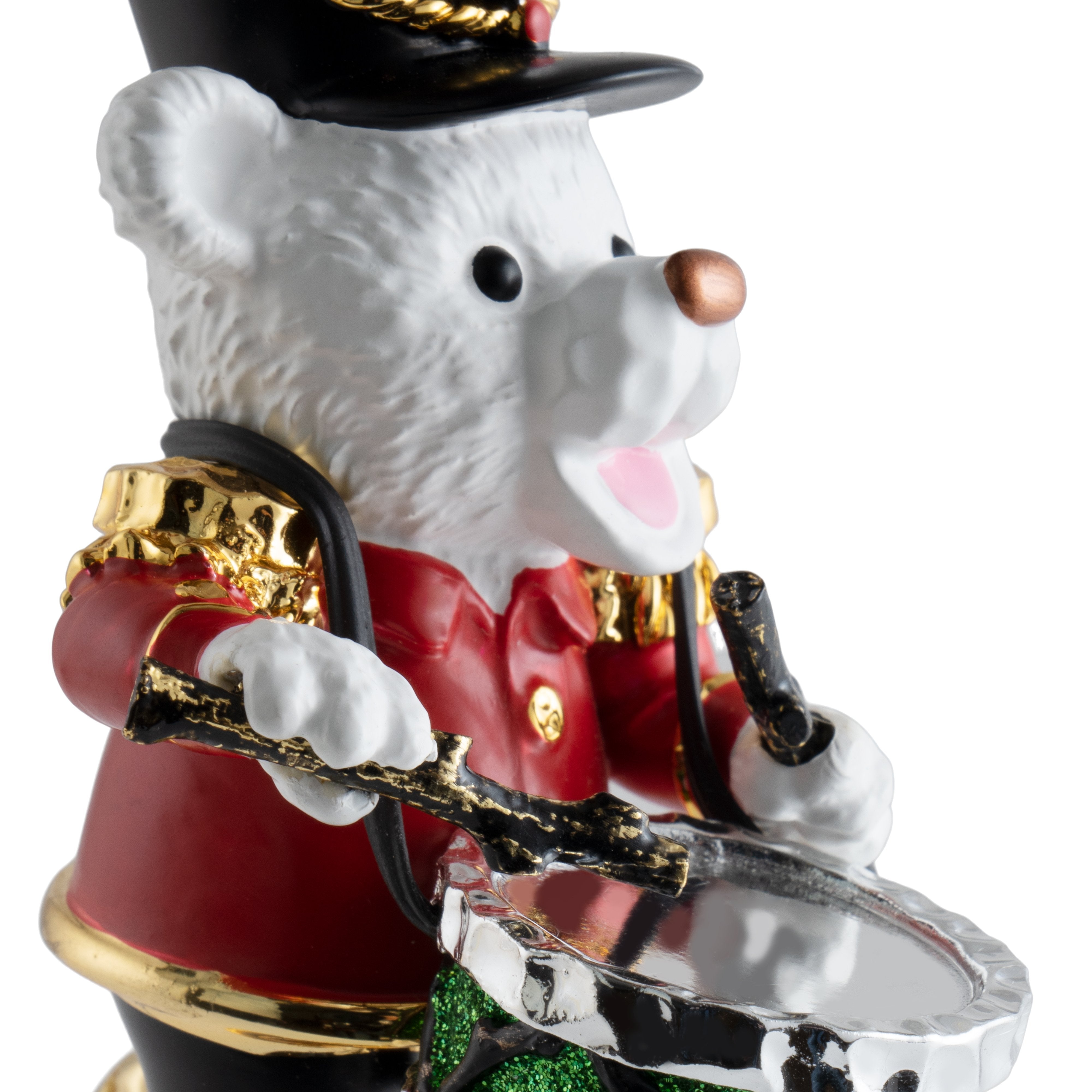 Handmade Drumming Teddy Bear Ornament - Christmas Tree Decor, Gift for Kids & Music Lovers - Perfect for Holiday Home Decor & Festive Parties