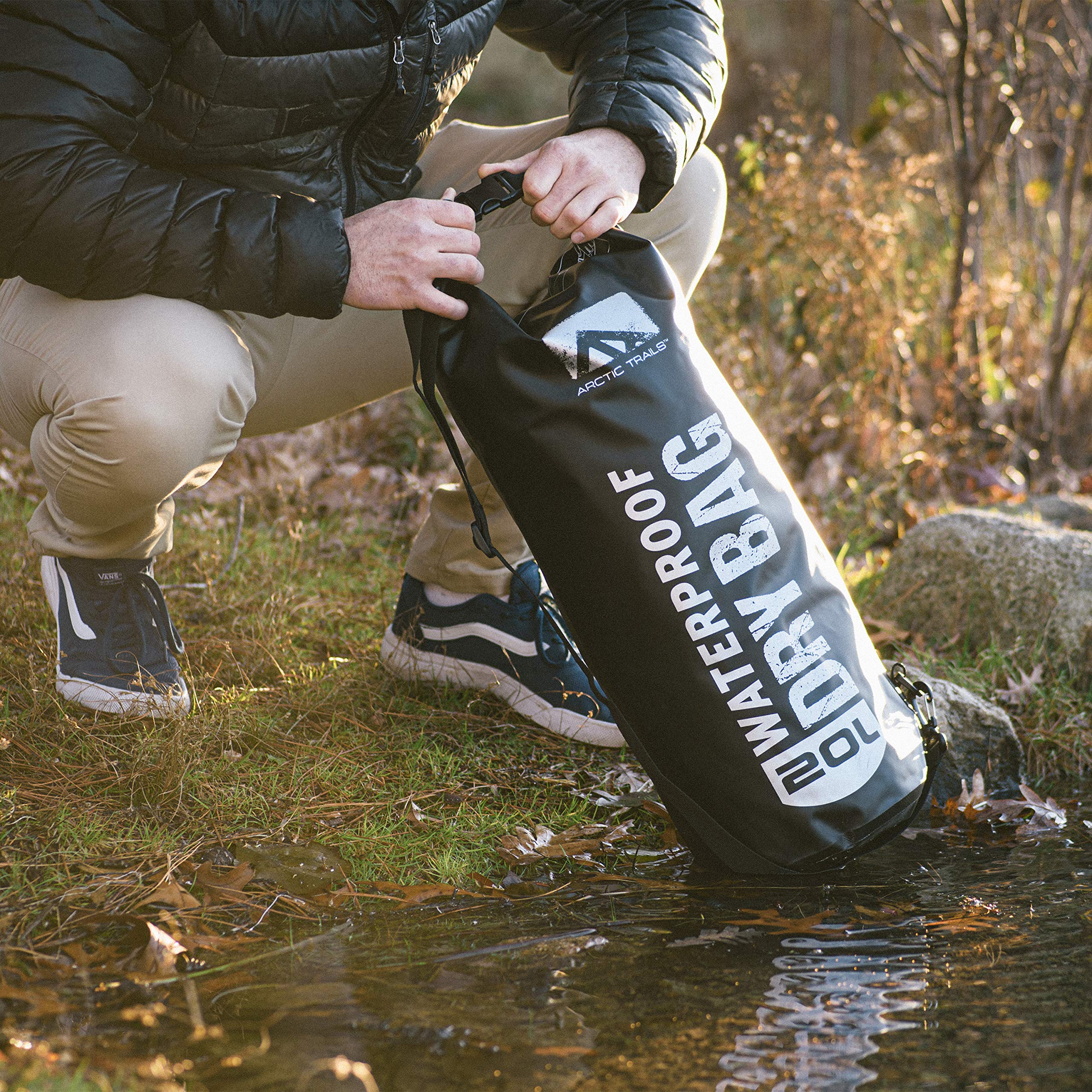 Franklin Sports Arctic Trails Waterproof Dry Bag 2L/5L/10L/20L/30L - Lightweight Heavy Duty Dry Sack for Kayaking, Camping, Hiking, Boating, Beach & Fishing - Waterproof Floating Gear Bag for Ocean, Sea & Outdoor Adventures