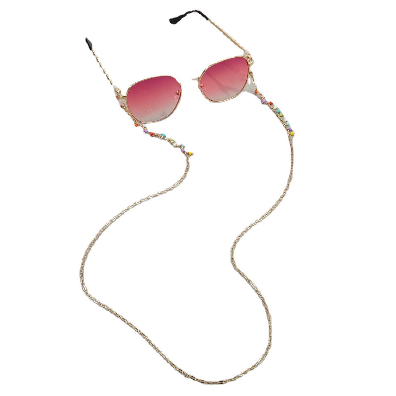 Gold Metal Eyeglass Chain with Bluetooth Headset - Anti-Drop Wireless Spectacle Holder for Reading, Driving & Outdoor Activities