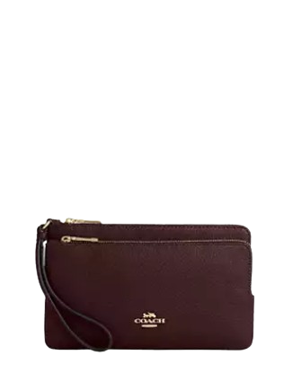 Coach Double Zip Wallet for Women - Genuine Leather Crossbody Wallet with RFID Protection - Perfect for Travel, Shopping & Everyday Use