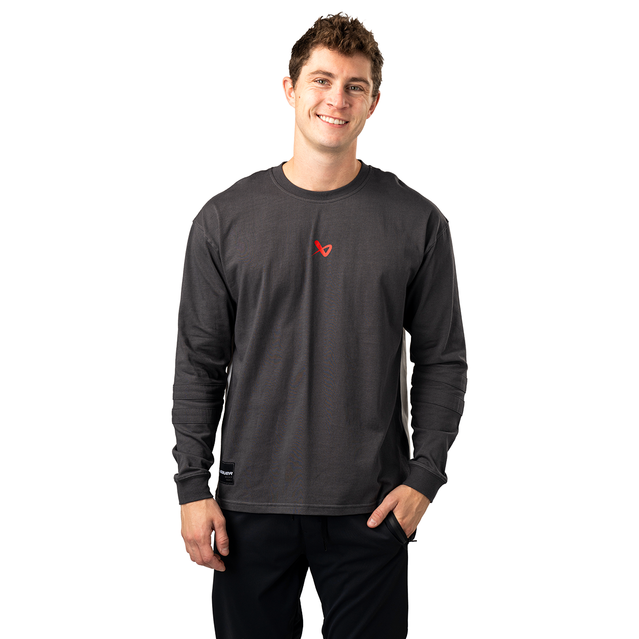Bauer Gamechanger Long Sleeve Tee for Senior Hockey Players - Comfortable Performance Shirt for Training & Games