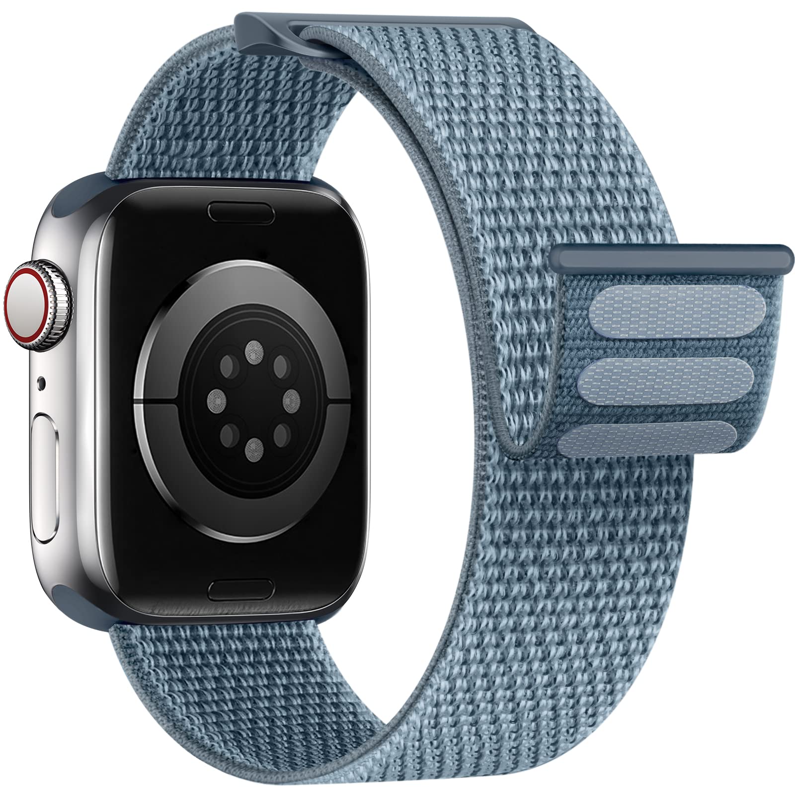 Yoohoo Soft Nylon Replacement Watch Band Compatible with Apple Watch 38mm 40mm 41mm 42mm (Series 10/9/8/7/6/5/4/3/2/1/SE) - Storm Gray - Durable & Comfortable Strap for Men & Women | Perfect for Workouts, Running, Swimming & Everyday Wear