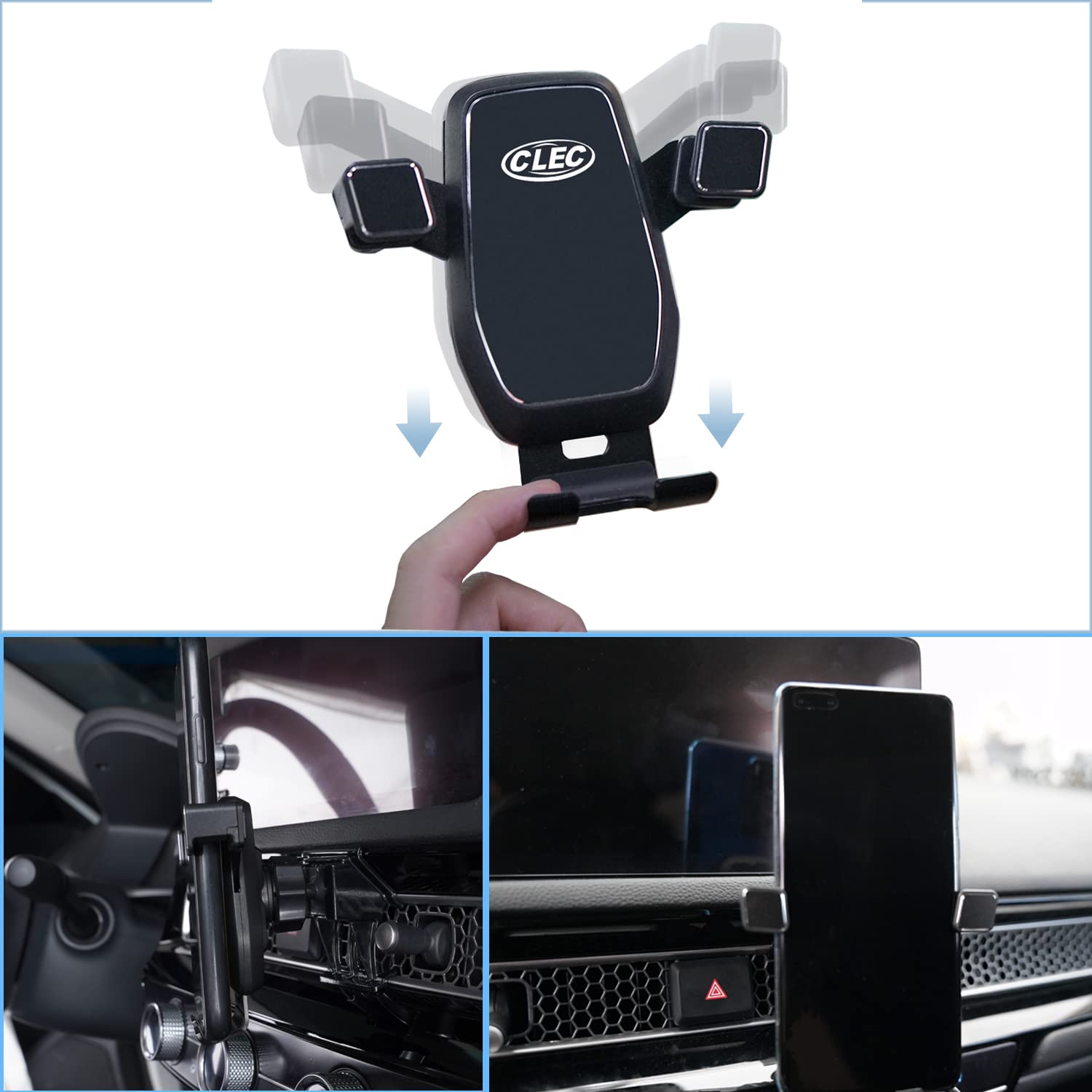 2022-2024 Honda Civic Car Phone Mount - Universal Auto Clamping Air Vent Holder for iPhone 15/14/13 Pro Max, Samsung Galaxy S23/S22 Ultra (Not Fit CRV/Accord/HRV) - Perfect for GPS Navigation & Hands-Free Driving in 11th Gen Civic