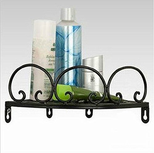 Black Wrought Iron Triangle Corner Shelf for Bathroom & Garden - Space-Saving Storage Solution for Plants, Towels & Decor