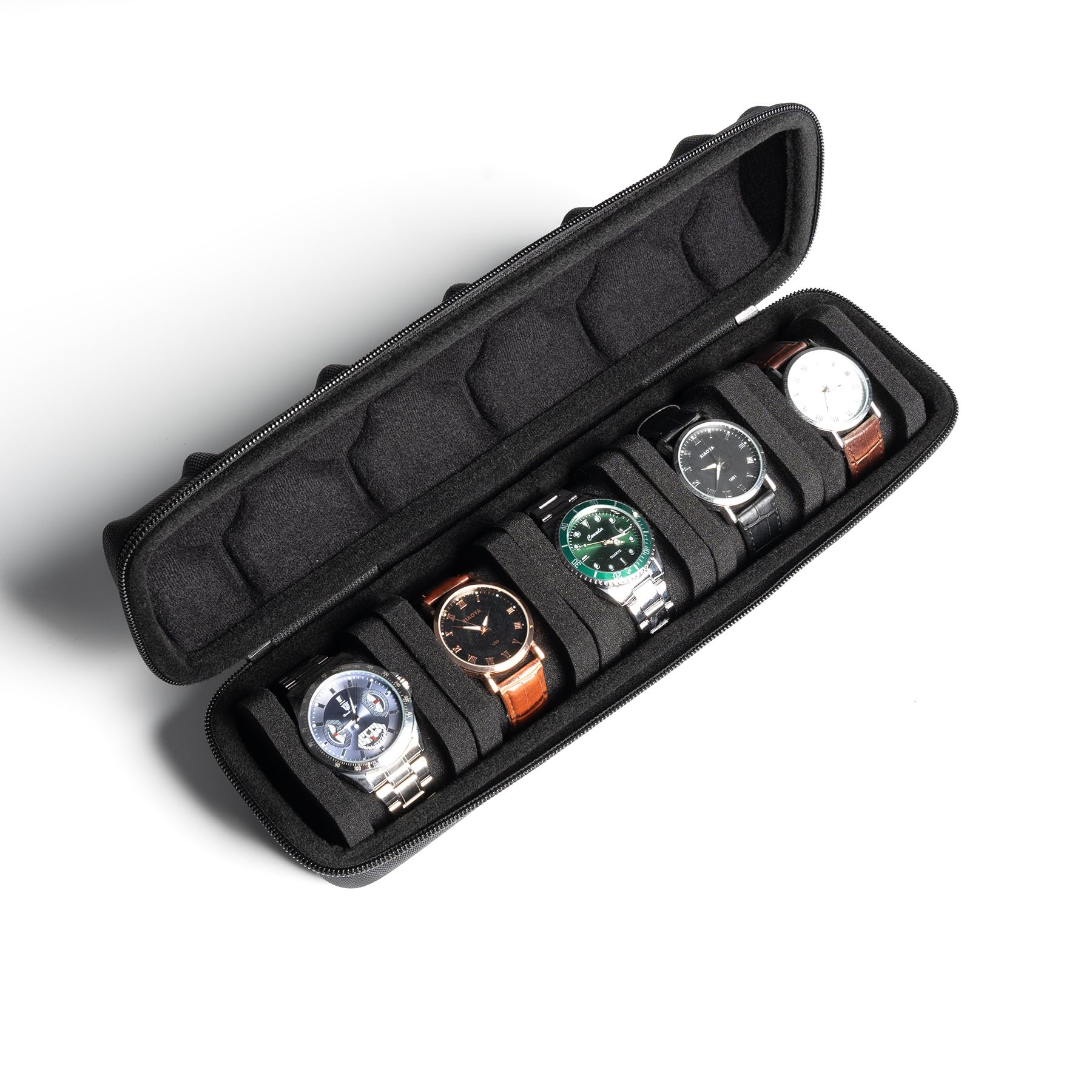 Premium 5-Slot Leather Watch Travel Case - Anti-Slip Watch Roll Organizer for Men & Women | Perfect for Business Trips, Vacations & Watch Collection Storage