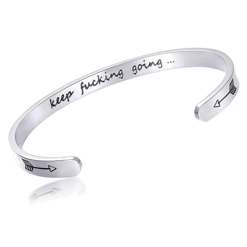Bestwick Inspirational Bracelets for Women - Stainless Steel Motivational Cuff Bangle - Encouragement, BFF & Birthday Gifts - Perfect for Daily Wear, Special Occasions & Thoughtful Surprises