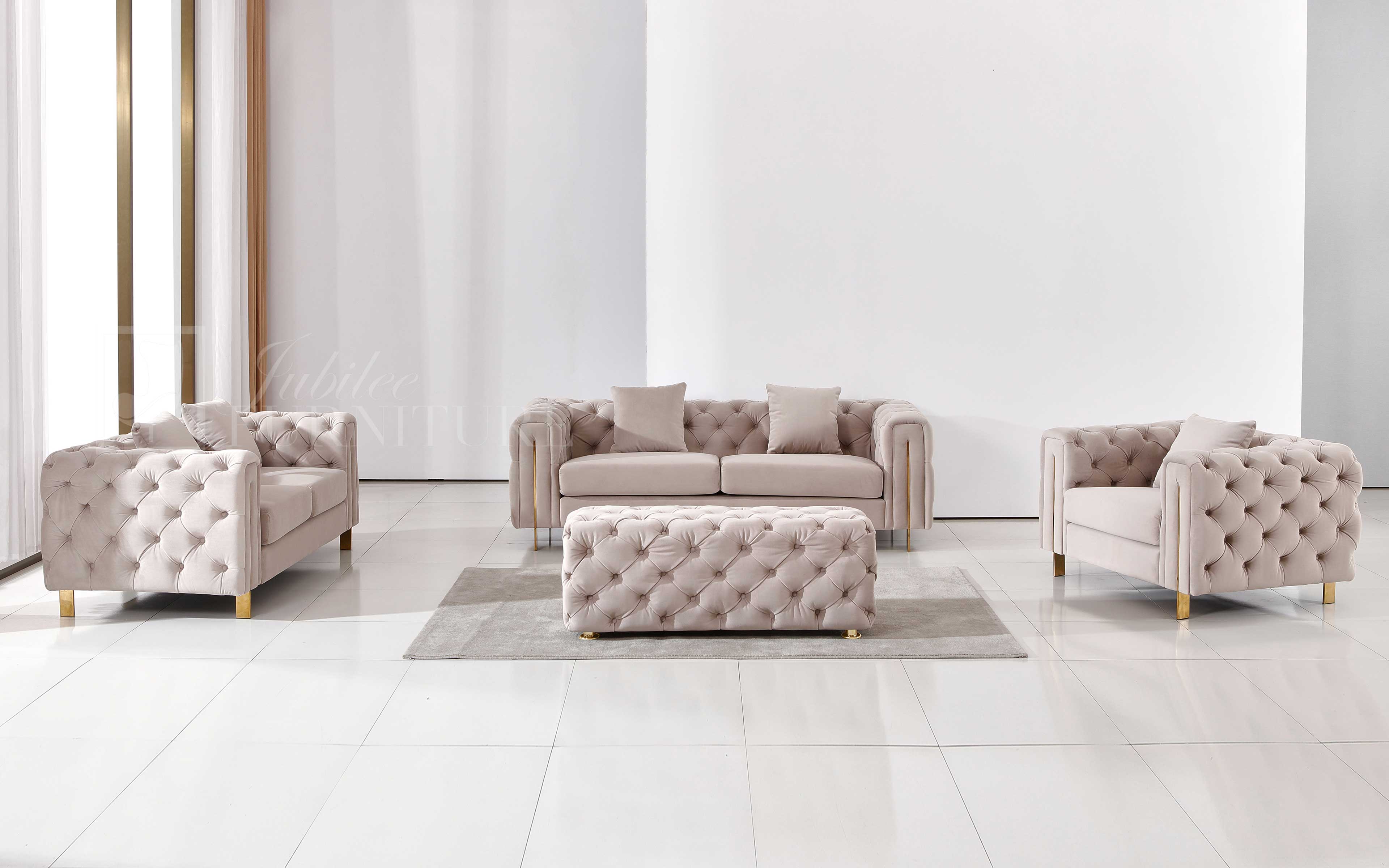 Mayulay Tufted Sofa Set - Modern Upholstered Living Room Furniture for Home & Office | Perfect for Lounging, Entertaining & Small Spaces