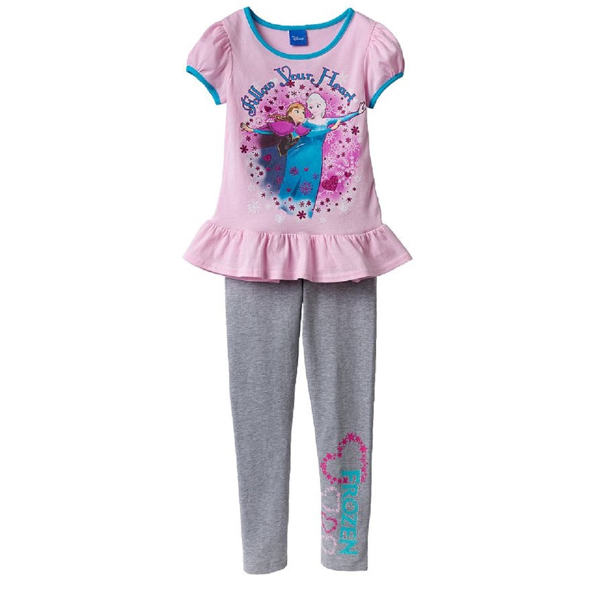 Disney Frozen Elsa & Anna Girls' Tunic & Leggings Outfit Set - Cute Princess Costume for Dress Up, Birthday Party & Halloween - Ages 3-8