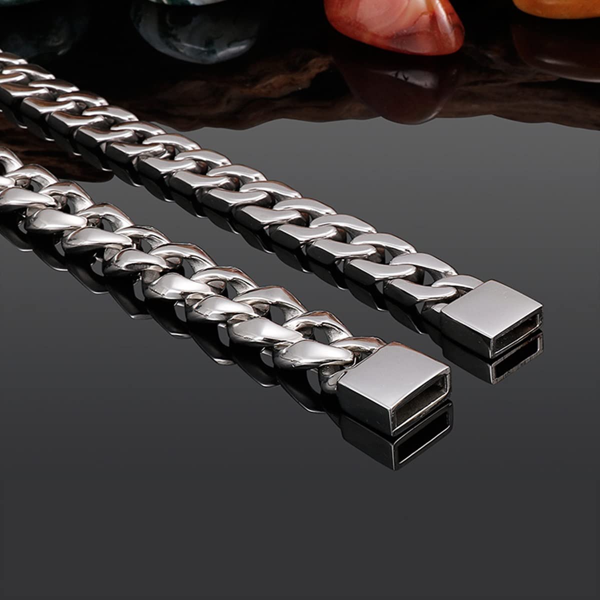 24-Inch Stainless Steel Cuban Chain Necklace for Men & Women - 14mm & 16mm Width Options | Durable Everyday Jewelry for Casual & Formal Occasions