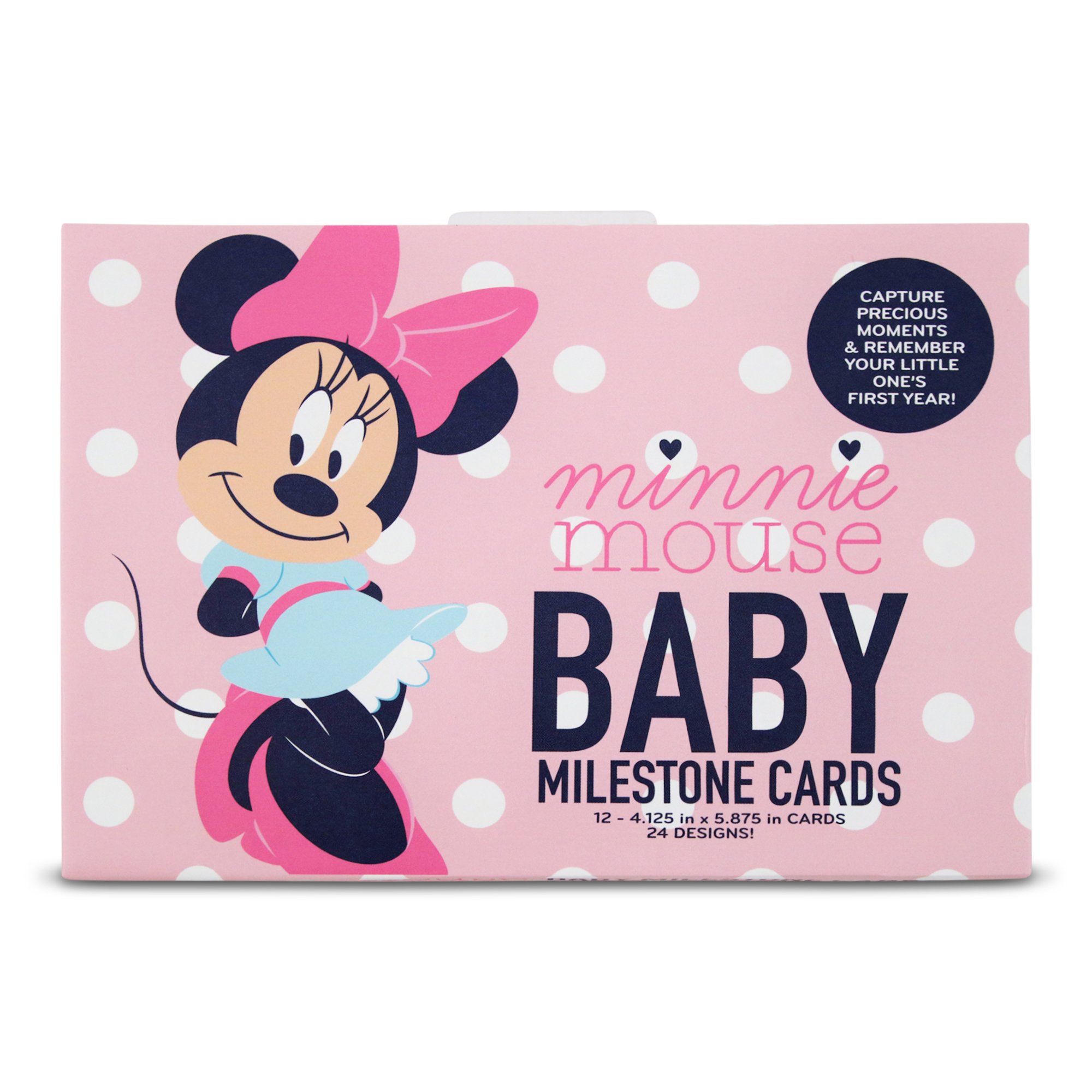 Disney Baby Girls Minnie Mouse Milestone Cards Gift Set - Newborn Photo Props, First Year Keepsake, Baby Shower Present for Girls - Perfect for Birth Announcements, Monthly Milestones, and 1st Birthday Celebrations