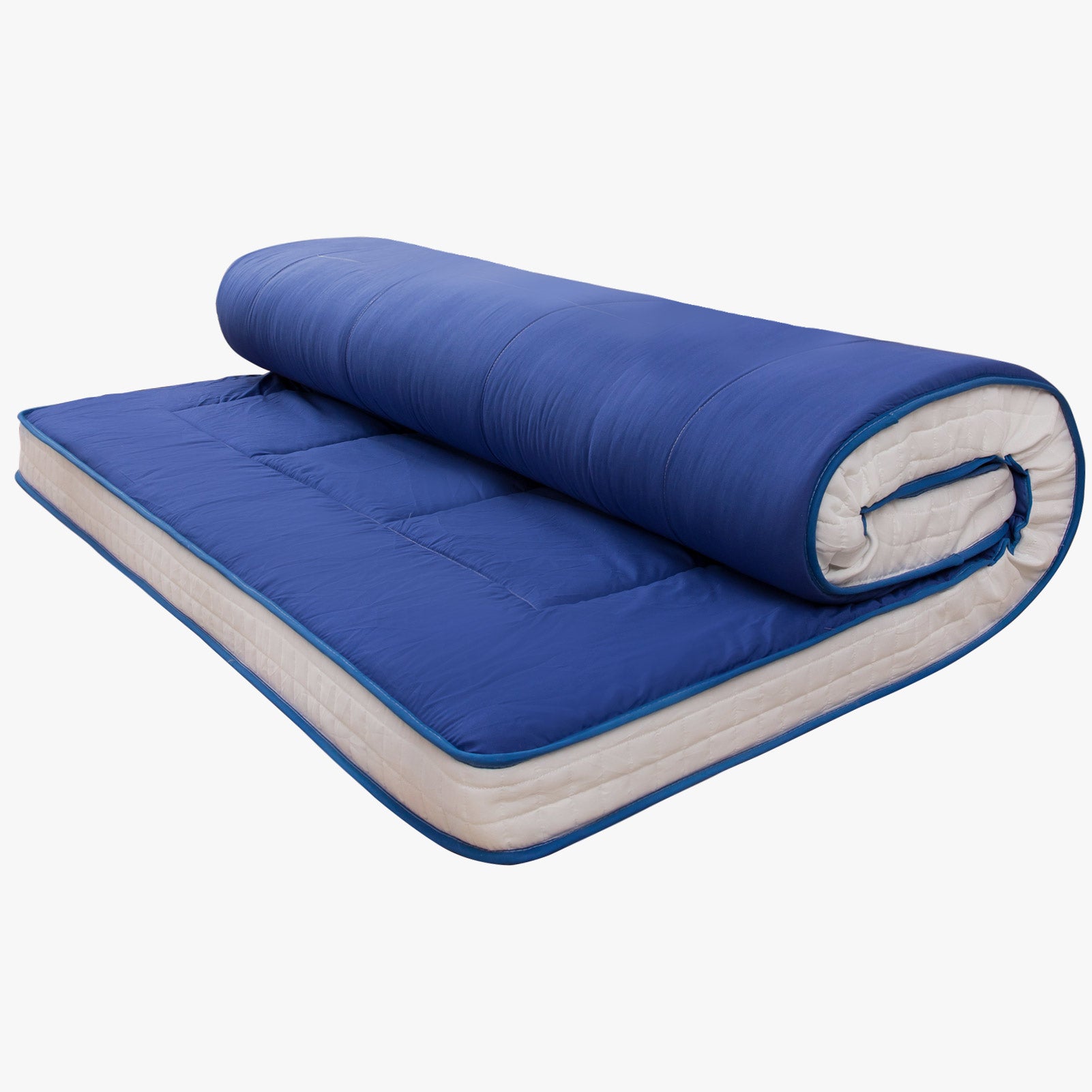 MAXYOYO Extra Thick Japanese Floor Futon Mattress - Royal Blue Foldable Sleeping Pad for Bedroom, Guest Room & Travel | Comfortable Floor Bed for Adults & Kids