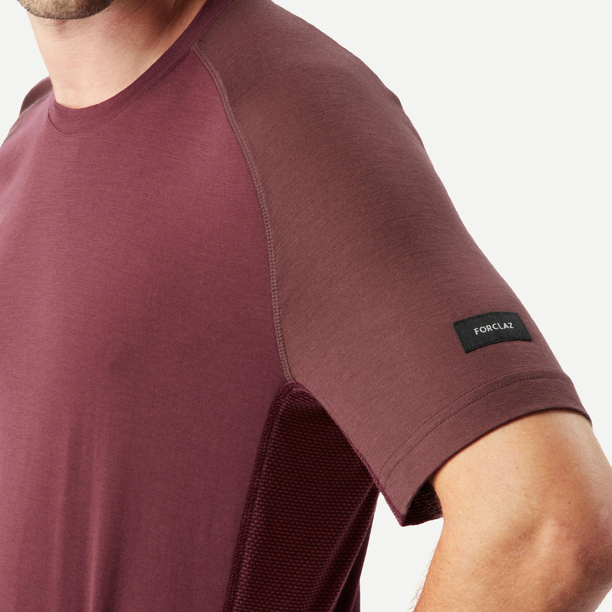 Forclaz Men's MT500 Merino Wool T-Shirt - Breathable & Odor-Resistant Hiking & Travel Base Layer for Outdoor Adventures