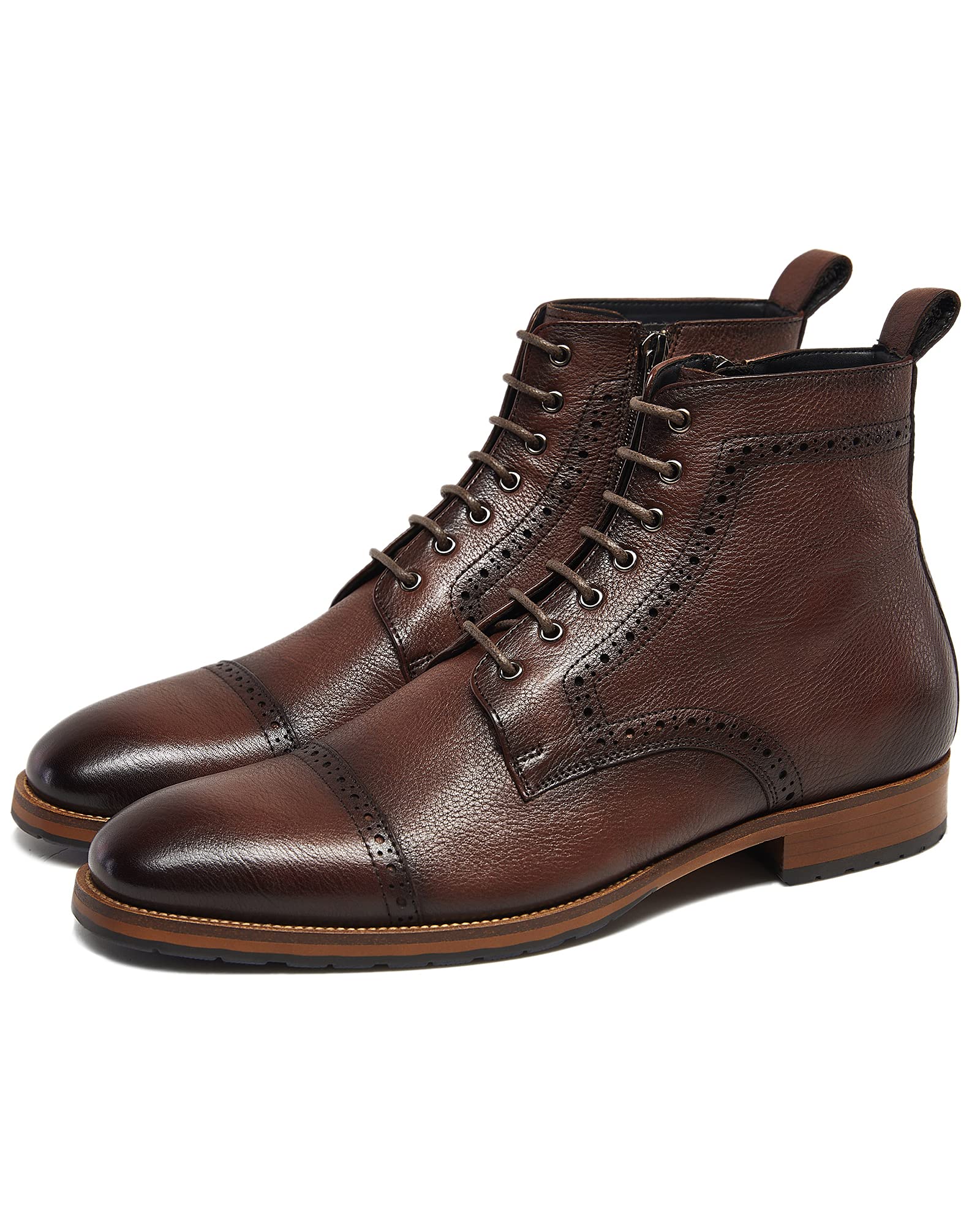 **Men's Genuine Leather Motorcycle Boots - Combat, Casual & Work Boots for Riding, Outdoor & Daily Wear**