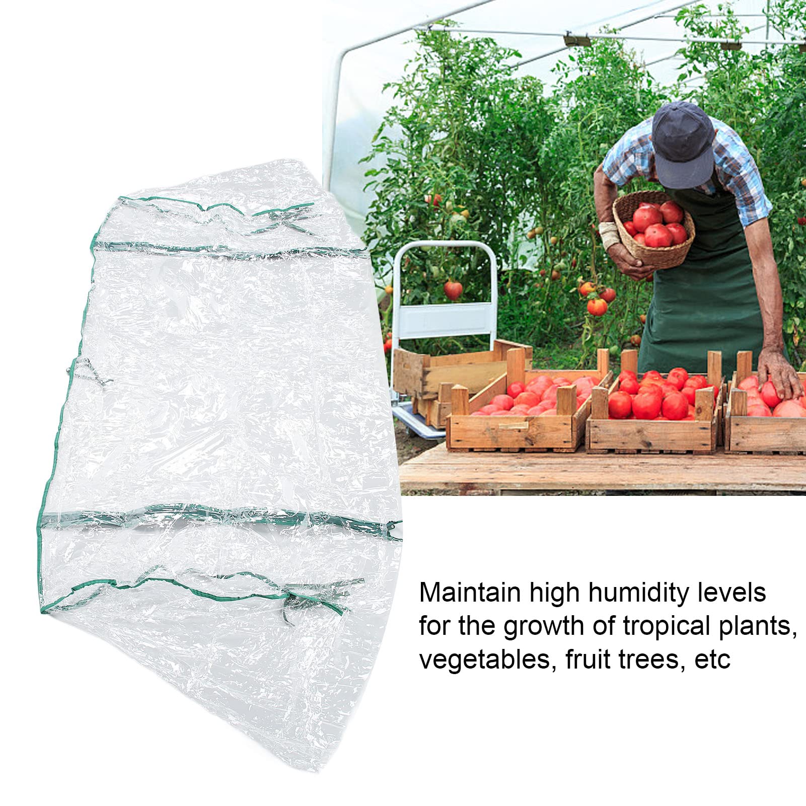 EVTSCAN Clear PVC Reinforced Greenhouse Cover - Waterproof & Thermal Insulation Replacement Cover for Plants, Vegetables, Fruit Trees | Perfect for Home Gardening, Backyard Greenhouses & Plant Protection