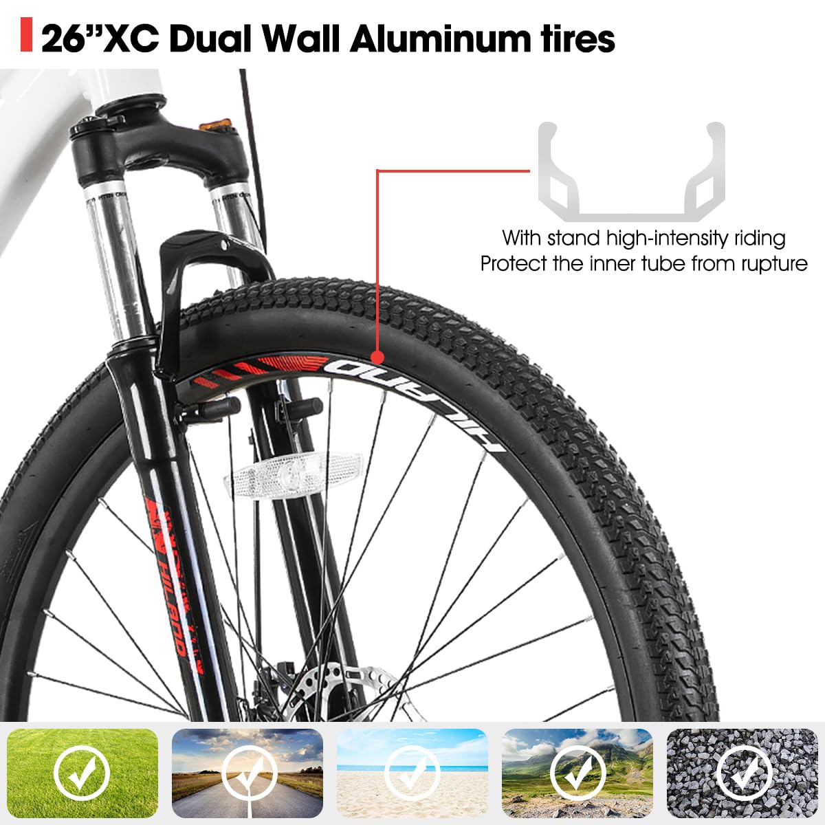 HILAND 20 26 27.5 Inch Women's Mountain Bike - 7/21 Speed, Aluminum Frame, Lock-Out Suspension Fork - Perfect for Trail Riding, Commuting & Outdoor Adventures
