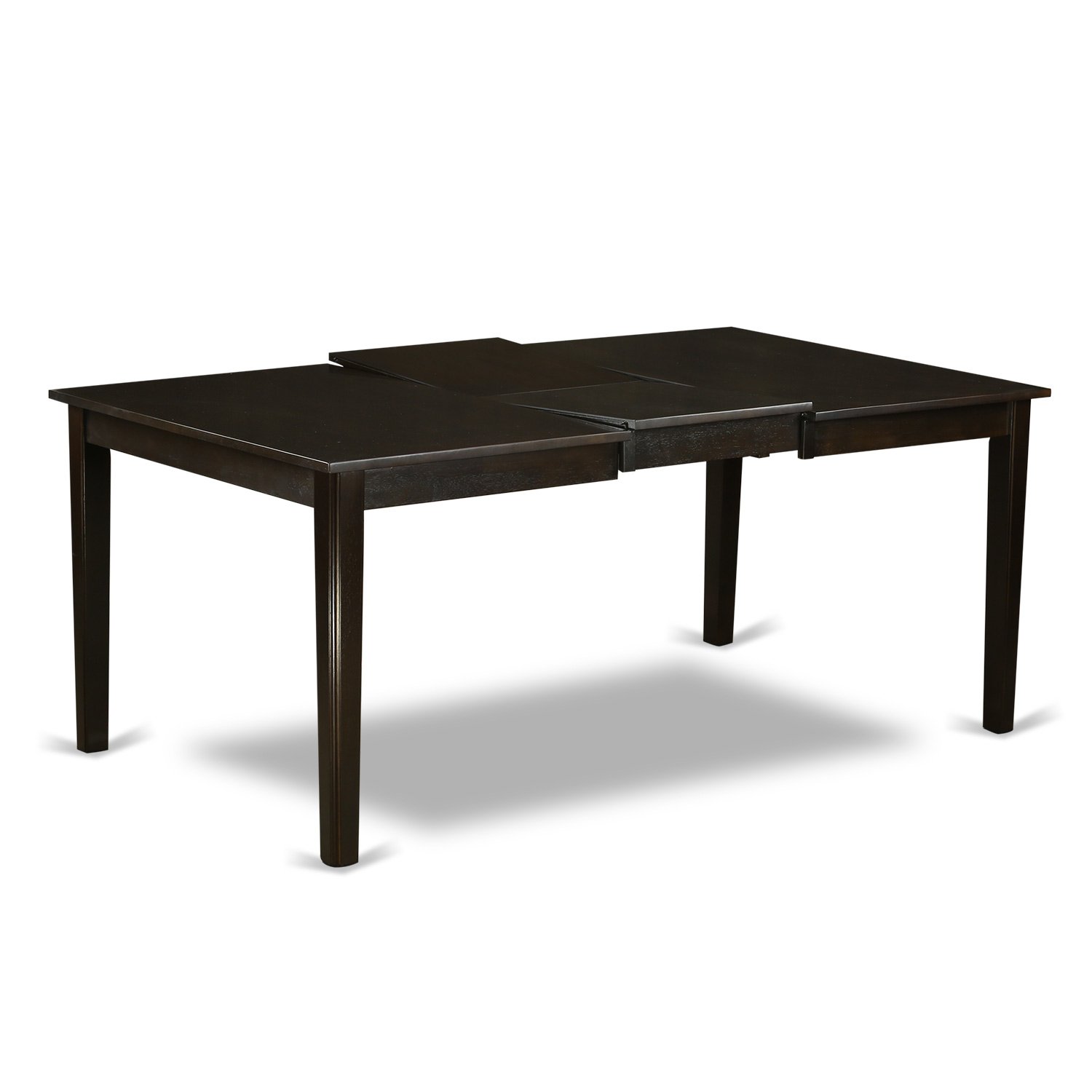 East West Furniture HECA5-CAP-W 5-Piece Cappuccino Dining Set with 42x72 Inch Rectangle Pedestal Table & 4 Chairs - Perfect for Kitchen, Dining Room, Breakfast Nook & Small Space Entertaining