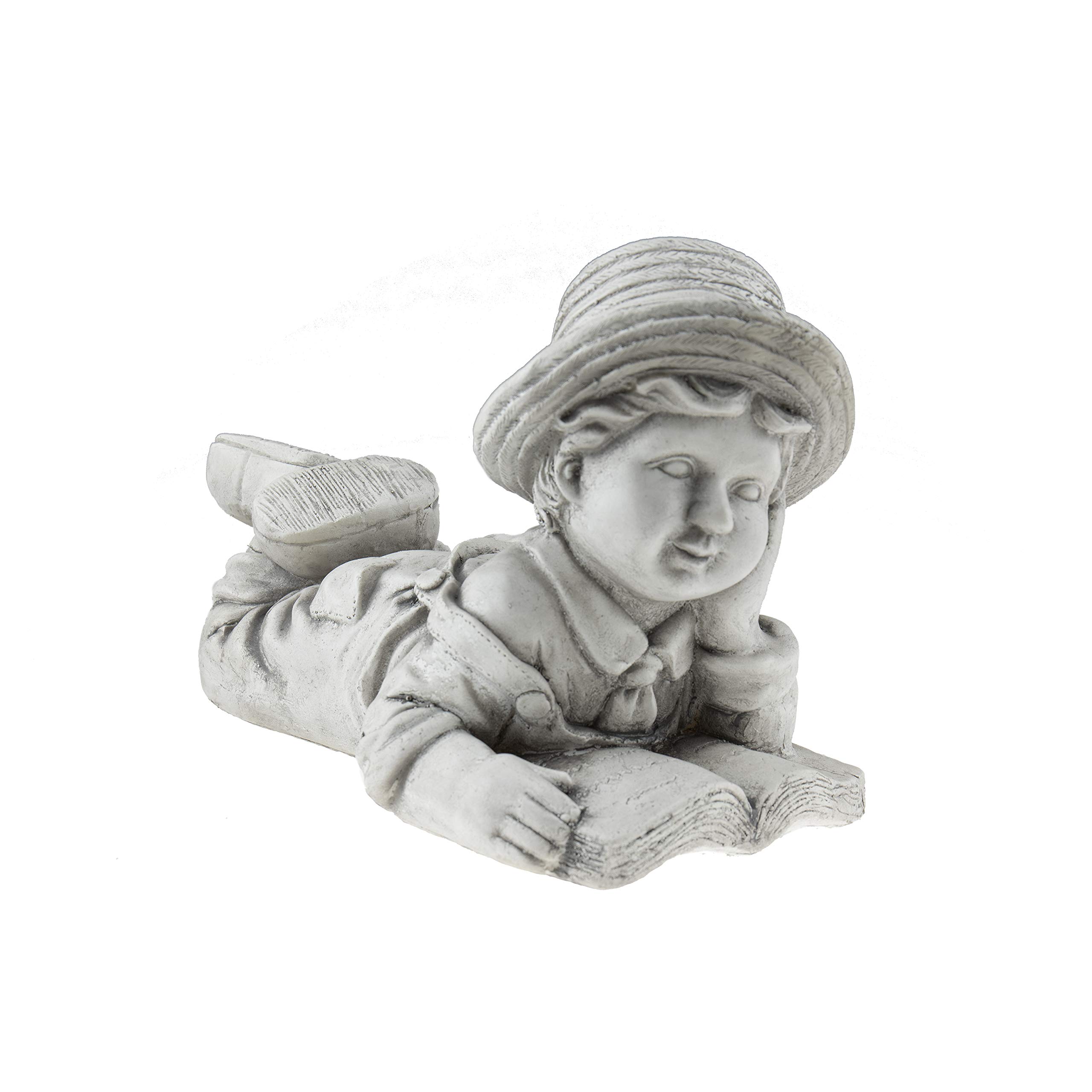 Resin Garden Statue of Boy Reading Book - Indoor Outdoor Decorative Figurine for Home, Patio, Yard & Garden | Perfect Gift for Book Lovers & Literary-Themed Decor