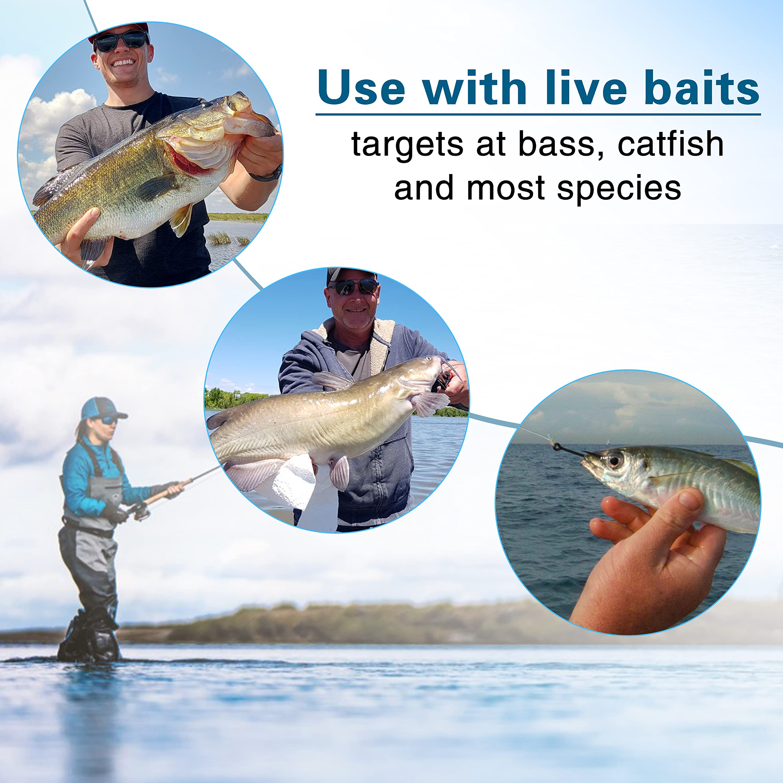 Stainless Steel Saltwater & Freshwater Fishing Hooks - 2X Strong Sharpened Circle Hooks for Live Bait, Ocean & Lake Fishing | Durable Assist Hooks for Bass, Trout & Saltwater Species