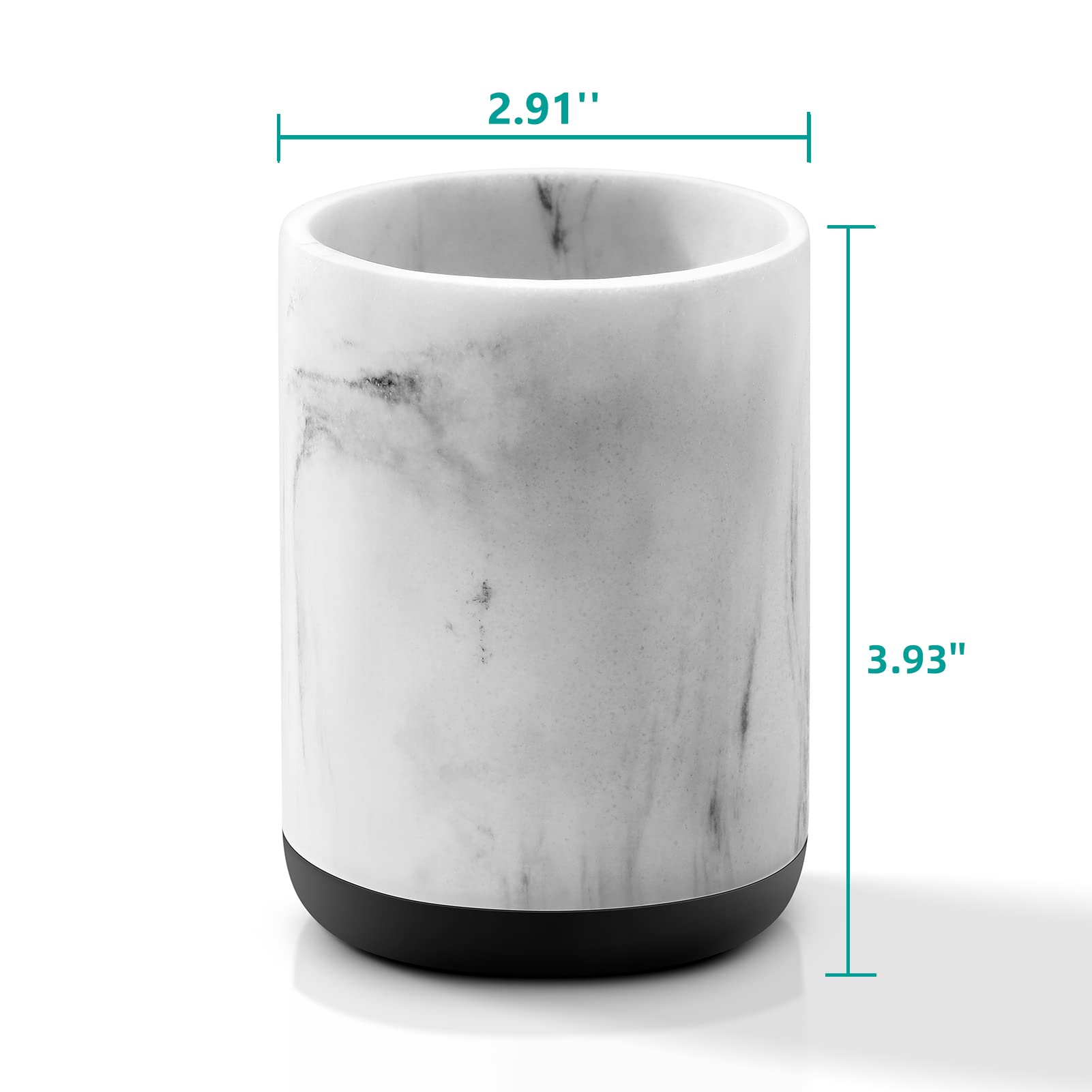 VITVITI White Resin Marble Toothbrush Holder for Bathroom Countertop - Toothpaste & Makeup Brush Organizer Stand Cup - Elegant Vanity Storage for Small Spaces - Perfect for Home, Apartment, and Travel Use