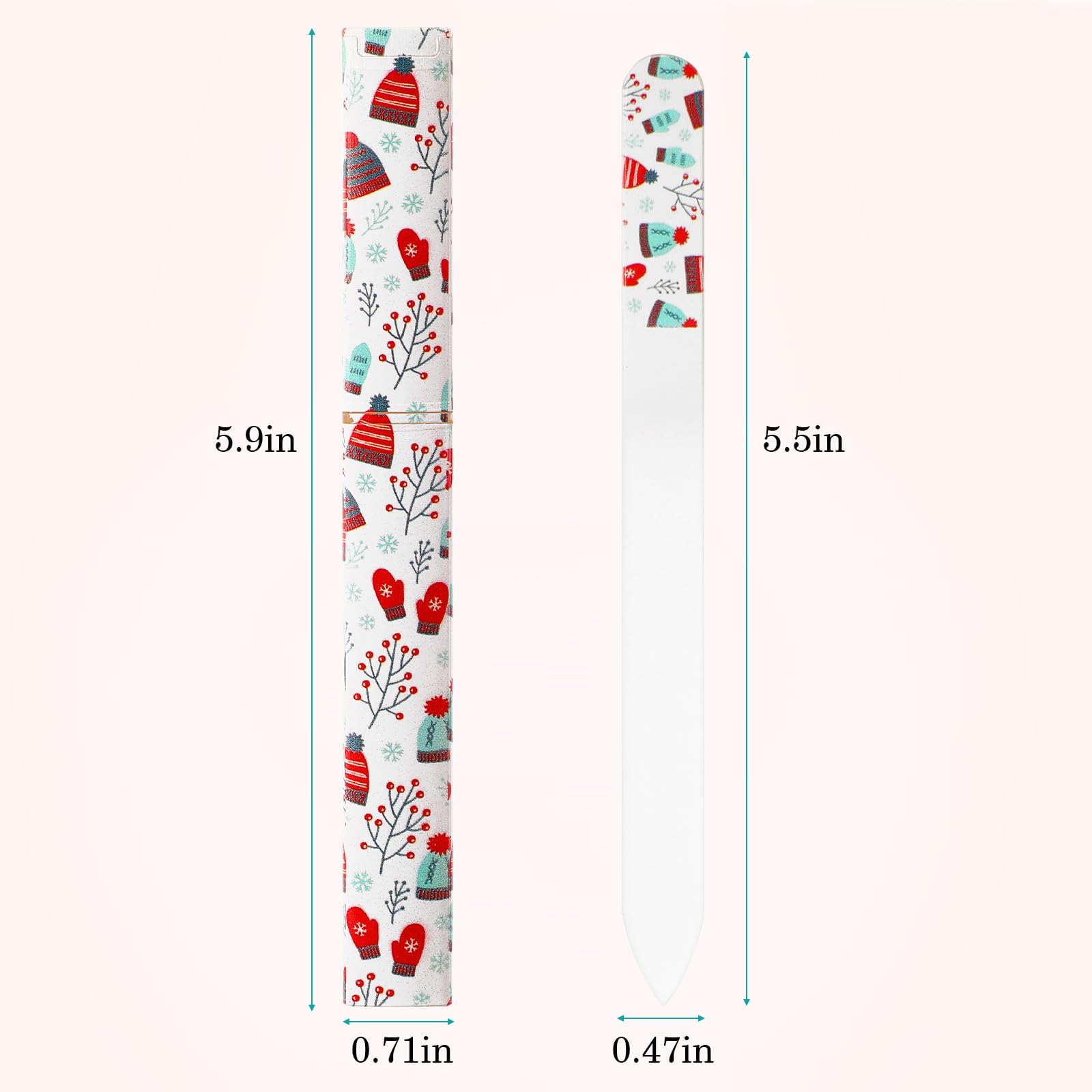 Premium Glass Nail File Set with Protective Case - Double-Sided Etched Crystal Nail File for Professional Nail Art & Manicure Care - Perfect Christmas Stocking Stuffer, Travel-Friendly Nail Tool (Multi-Color) - Ideal for Home, Salon & On-The-Go Nail Maintenance
