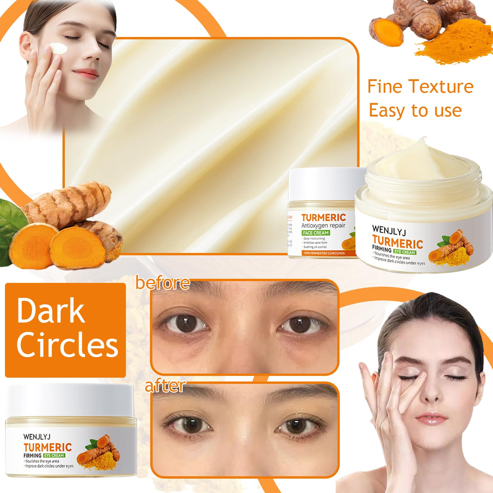 Organic Turmeric Soap Skincare Set with Honey Face Mask Sheets - Hydrating Travel Size Face Wash, Moisturizing Toner, Serum, Cream & Eye Cream - 9-Piece Anti-Aging Gift Set for Women - Perfect for Travel, Daily Routine & Spa Days