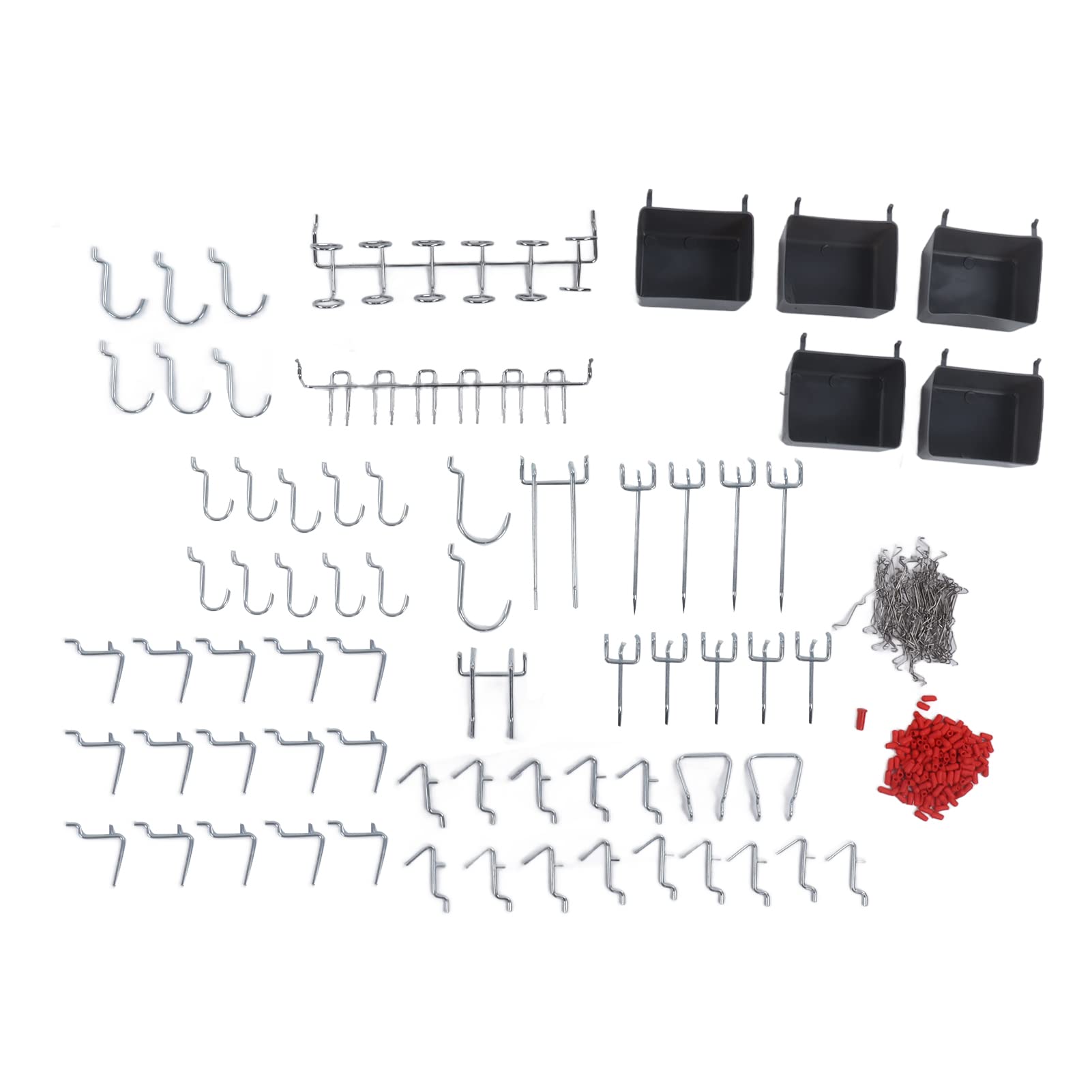 114-Piece Pegboard Hook Set - Wall Mount Tool Organizer Kit for Home & Workshop - Pegboard Accessories for Garage, Shed, and DIY Projects