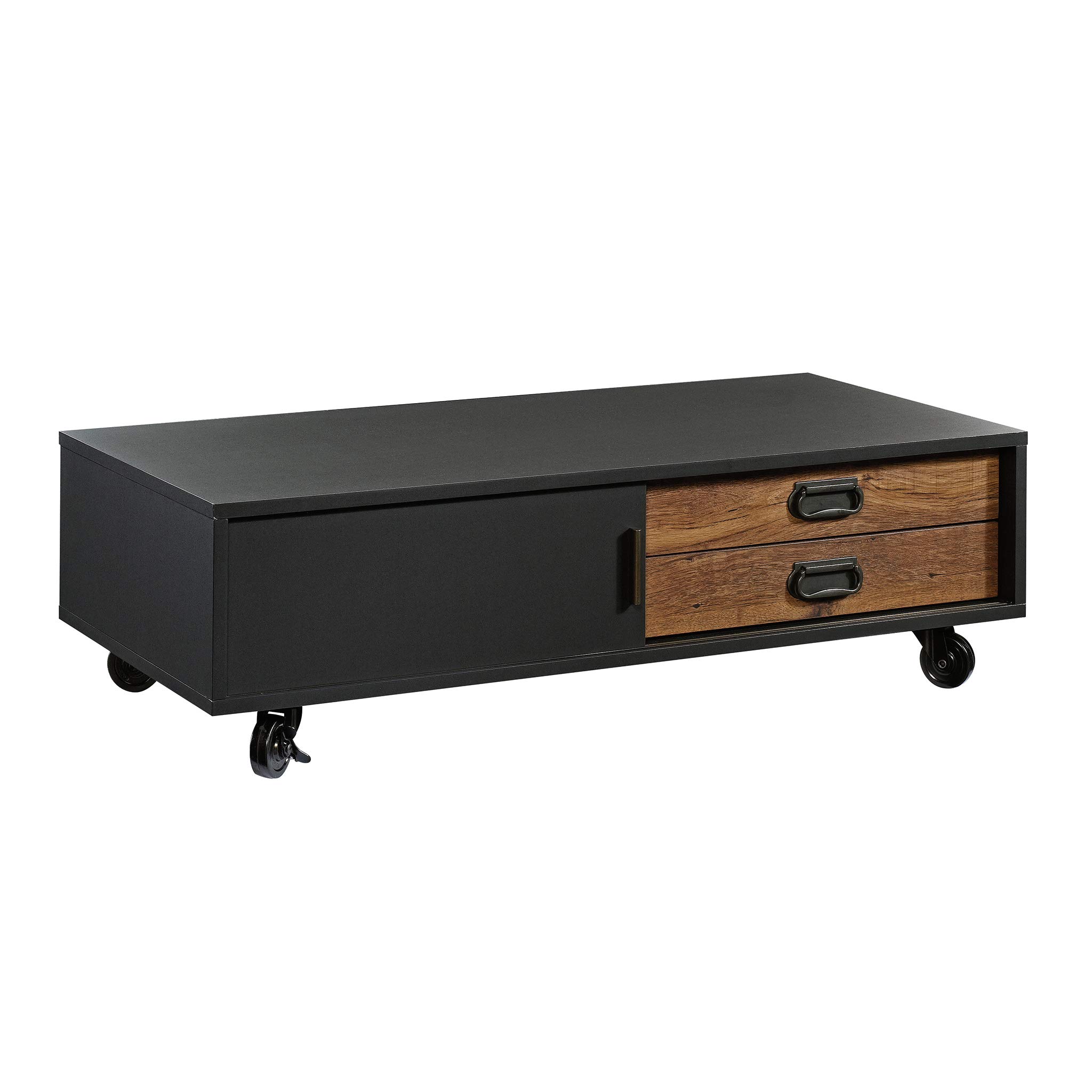 Sauder Boulevard Café Coffee Table - Black Finish for Living Room, Lounge & Home Decor | Modern Side Table with Storage Shelf