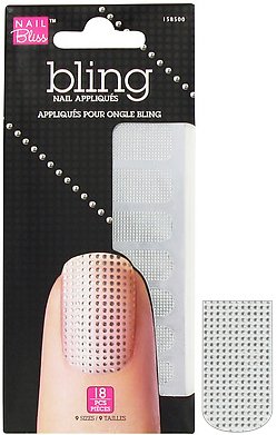 Bling Nail Art Decals - Silver Gem Nail Stickers (Pack of 2) | Self-Adhesive Nail Decorations for Manicure, Parties & Special Occasions