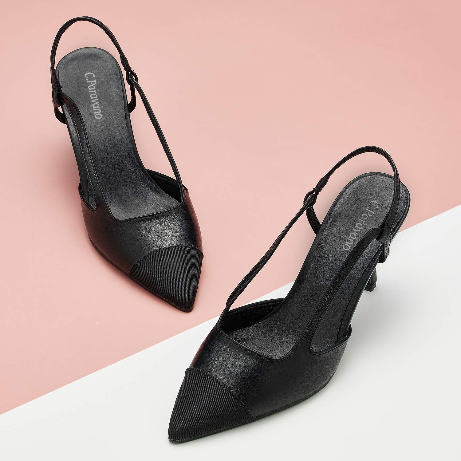 C.Paravano Women's Pointed Toe Slingback Flats - Comfortable Low Heel Sandals for Casual, Office, Party & Date Night | Slip-On Dress Shoes for Women | Perfect for Work, Wedding & Summer Outfits