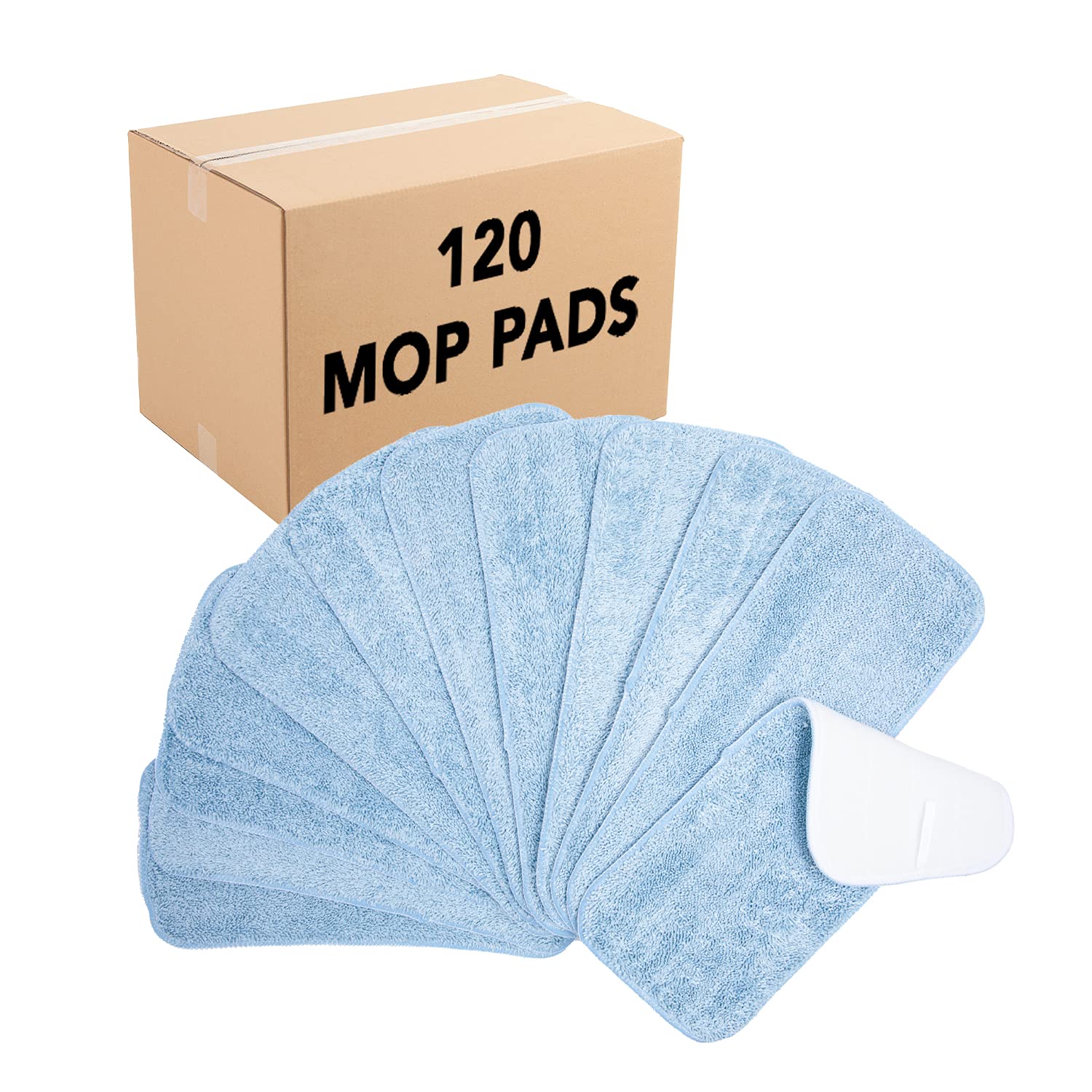 Arkwright Spray Mop Replacement Pads - 120 Pack Bulk Microfiber Refill Pads for Wet & Dry Floor Cleaning (13 Inch, Blue) | Compatible with Bona, Rubbermaid & Most Mop Heads | Perfect for Hardwood, Tile & Laminate Floors
