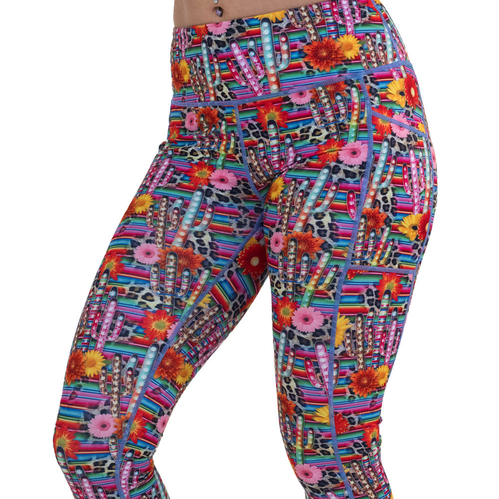 Wild West Leggings for Women - High Waisted Yoga Pants with Western Cowgirl Print - Comfortable Stretchy Workout Leggings for Running, Gym & Country Music Festivals