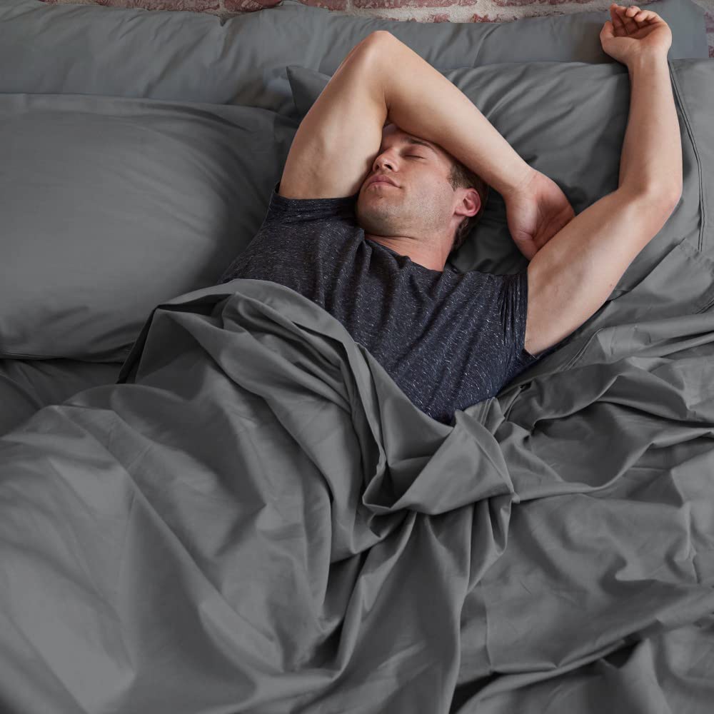 Celliant Performance Bed Sheets - Luxury Soft & Breathable Cooling Sheets - Wrinkle & Fade Resistant - Promotes Better Sleep - Dark Grey Twin 15