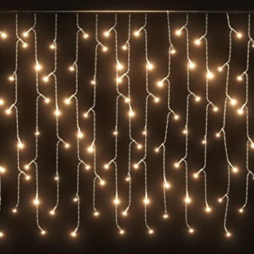 400 LED Icicle Lights 33 ft Warm White - 8 Modes Fairy String Lights for Christmas Wedding Party Decor - Indoor Outdoor Waterproof Holiday Lighting for Home Garden Patio Tree Decoration