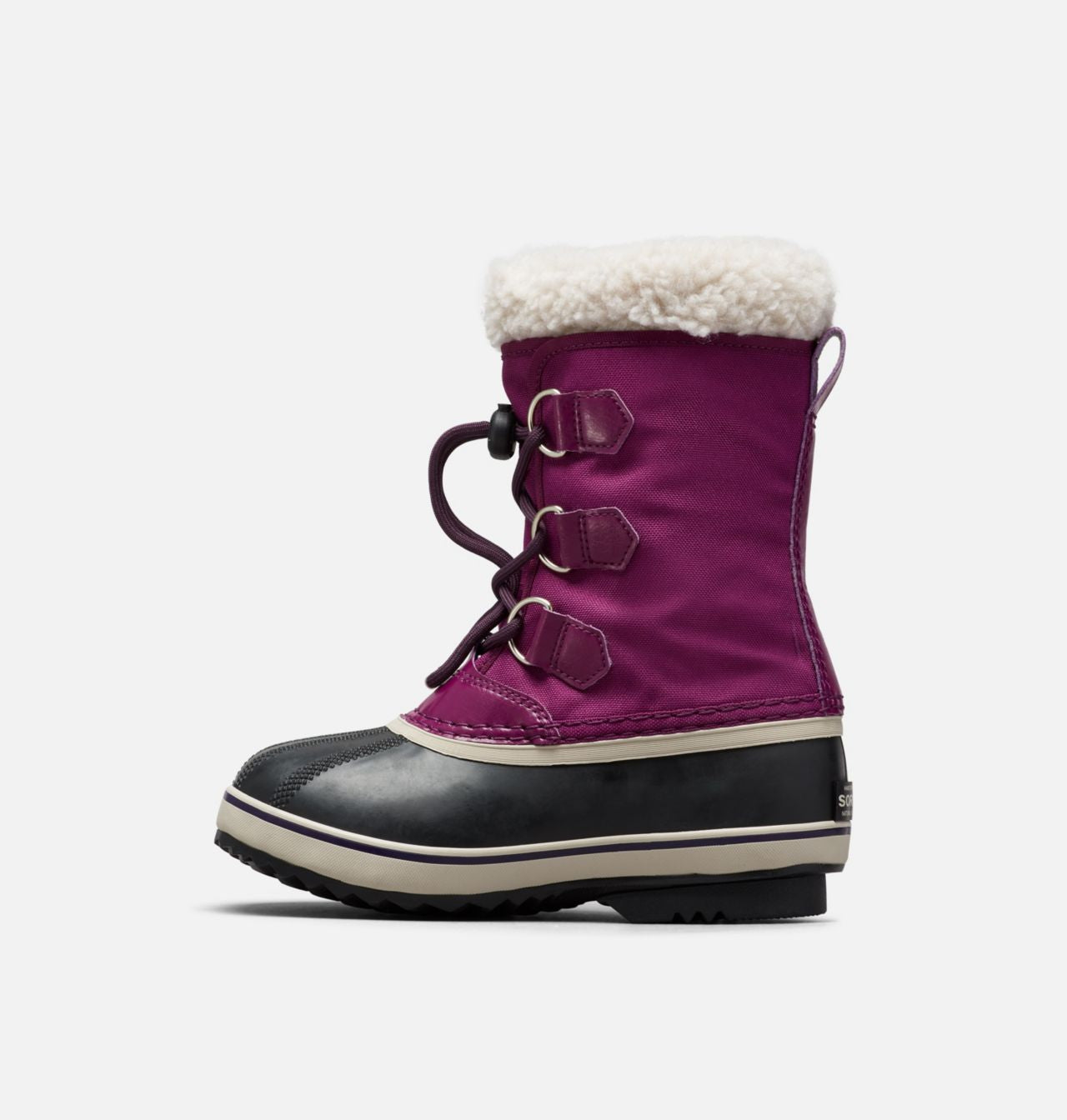 Sorel Yoot Pac Nylon Girls Snow Boots - Waterproof Winter Boots for Kids in Plum | Warm & Comfortable for Snow Play, School & Outdoor Activities