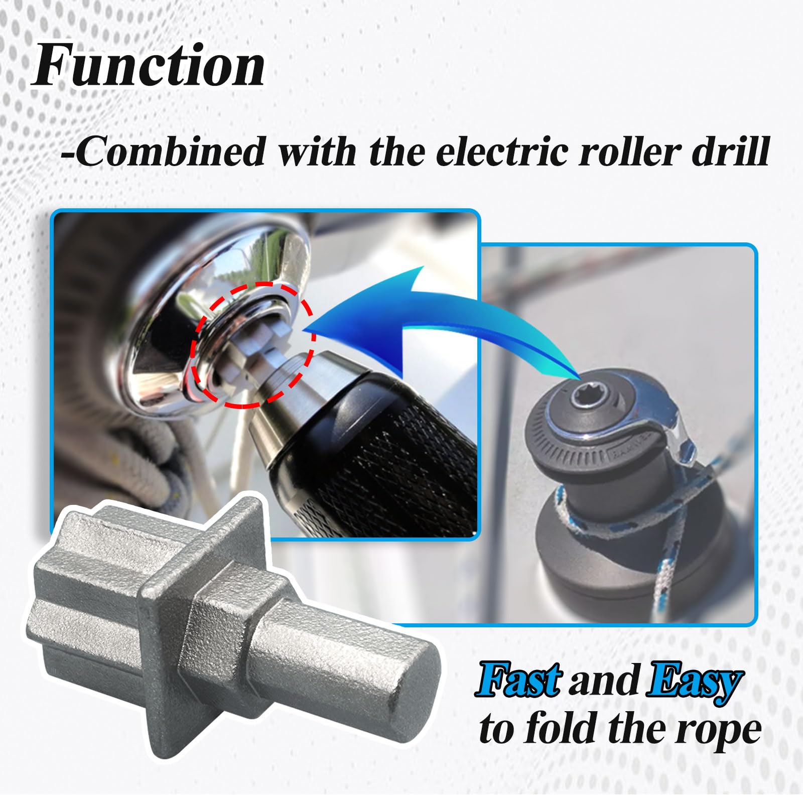 7431 Cordless Drill Winch Adapter - Convert Hand Drill to Powered Winch for Sailing, Boating & Marine Applications | Heavy Duty DIY Tool for Anchoring & Mooring