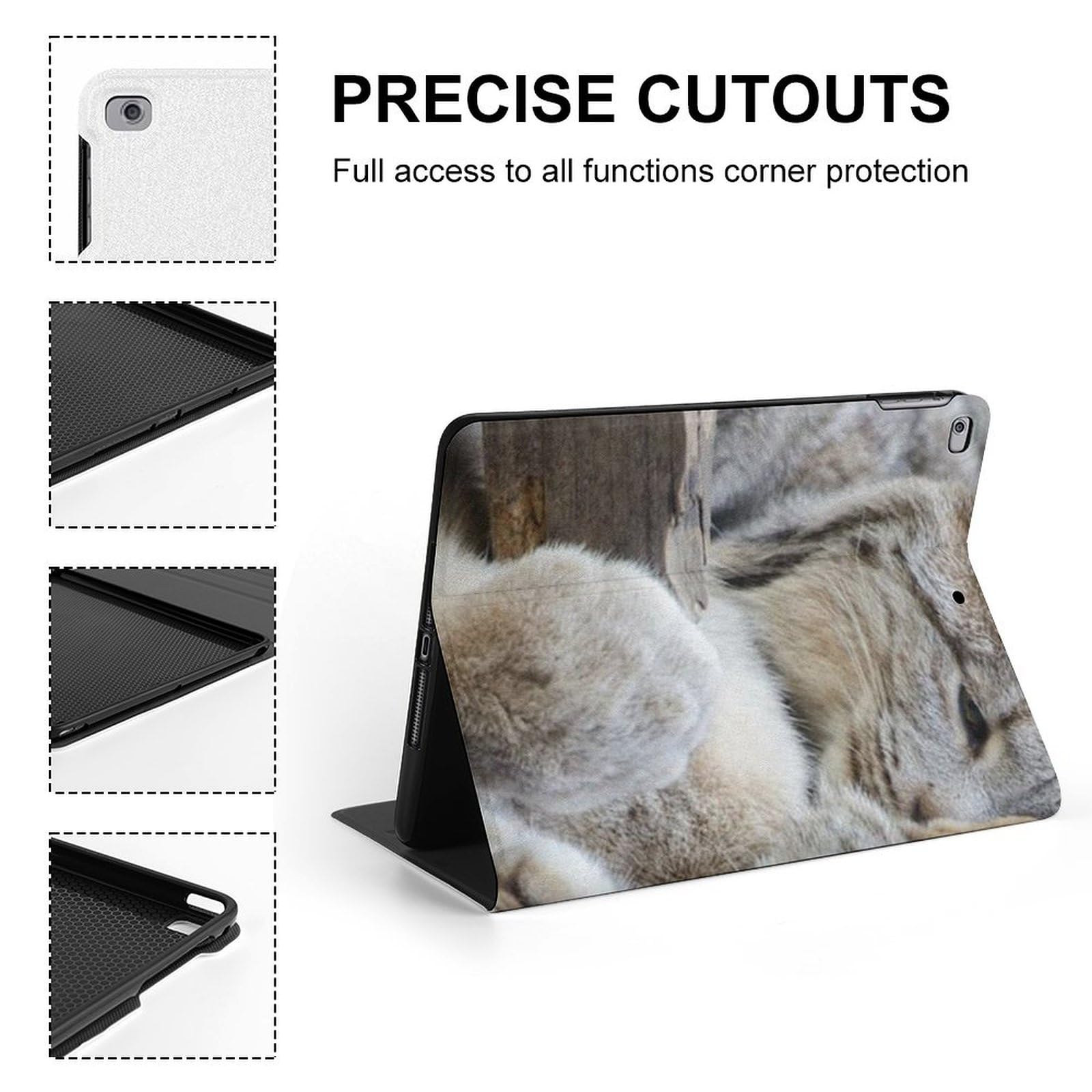 Canadian Lynx Clean Time Slim Shockproof Waterproof Case for iPad 2017/2018/Air 1/Air 2 (9.7 Inch) - Protective Cover with Stand | Perfect for Travel, Work & School Use