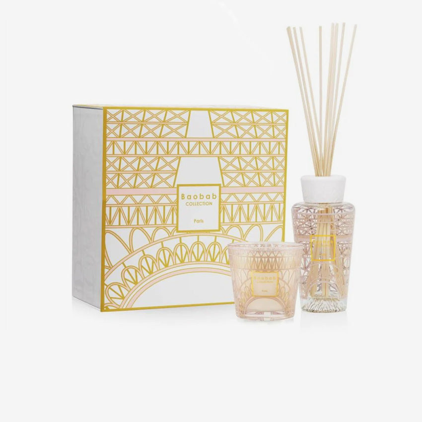 Baobab Collection My First Baobab Paris Candle & Diffuser Gift Set - Luxury Home Fragrance for Living Room, Bedroom & Bathroom Decor