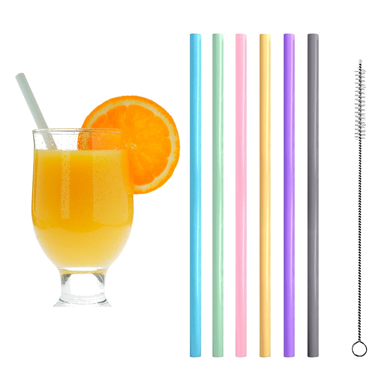Eco-Friendly Silicone Reusable Drinking Straws - BPA-Free Colorful Bendable Straws for Smoothies, Cocktails, Milkshakes & Iced Coffee | Perfect for Home, Parties, Travel & Outdoor Activities