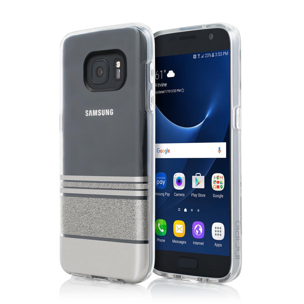 Incipio Samsung Galaxy S7 Case - Slim Protective Phone Cover with Hensley Stripe/Silver Design | Retail Packaging | Perfect for Everyday Use, Travel & Work Protection