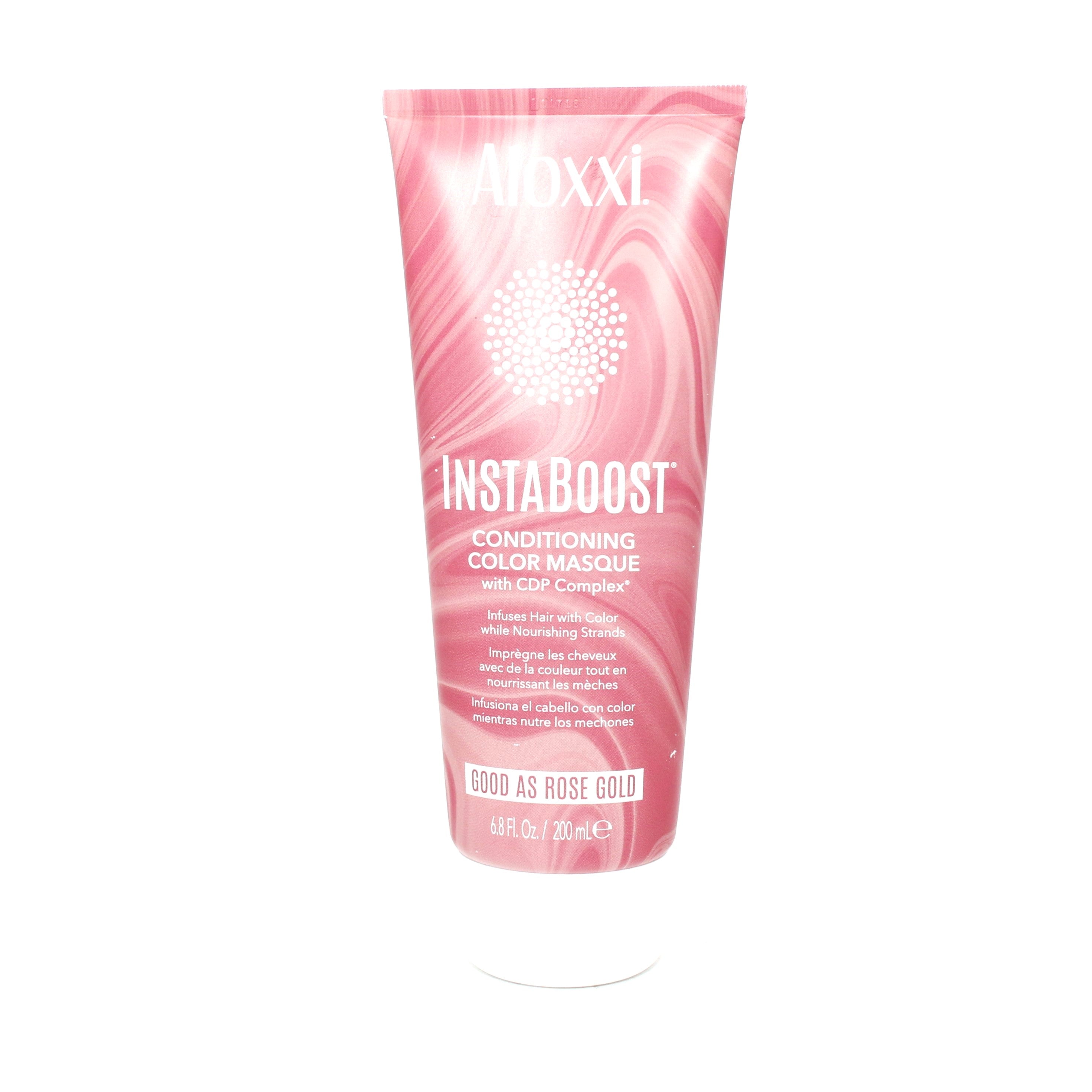 Aloxxi Instaboost Conditioning Color Masque - Rose Gold Toning Treatment for Blonde & Highlighted Hair - 6.8 oz | Deep Hydration & Vibrant Color for Salon-Quality Results at Home | Perfect for Damaged Hair & Color Maintenance