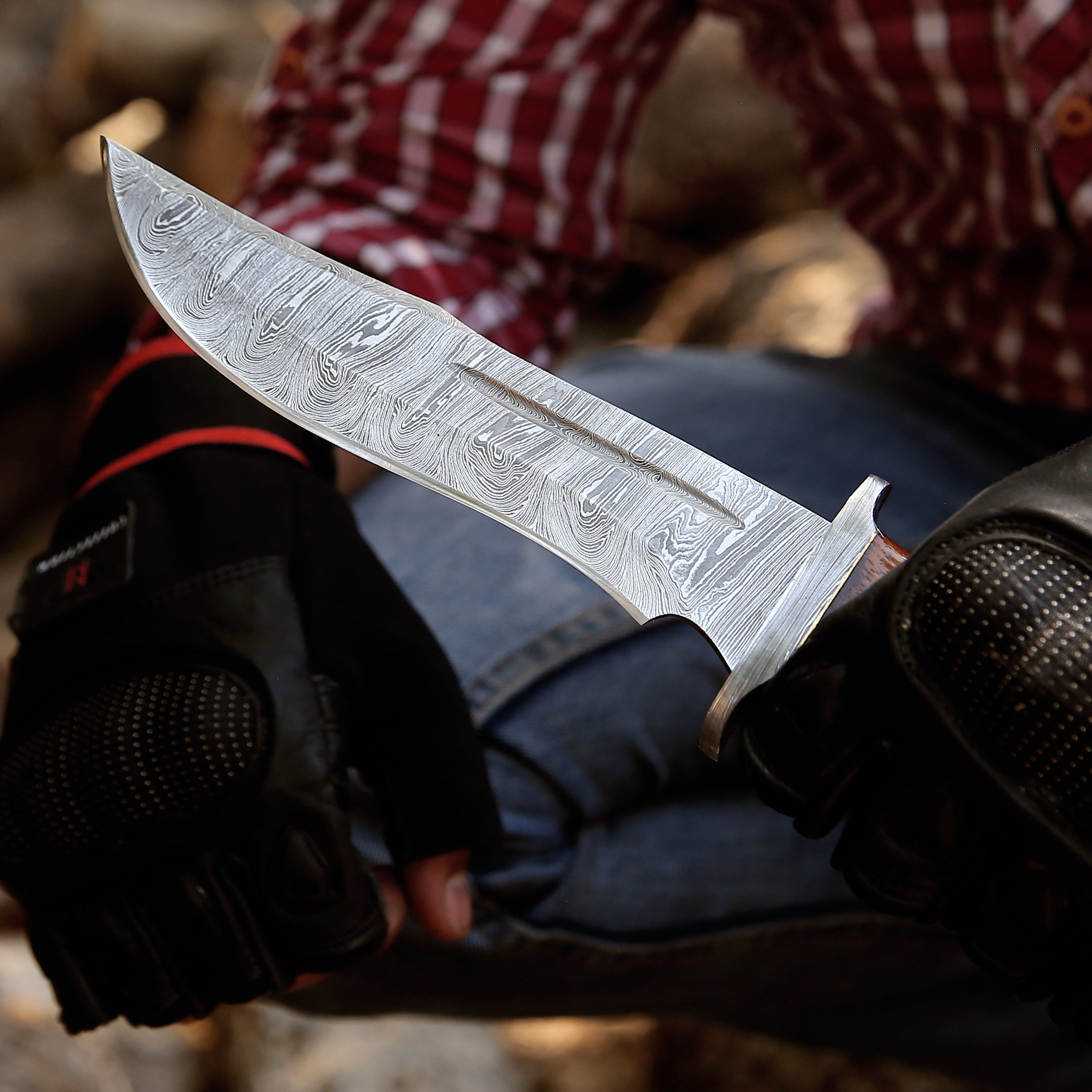 Premium Damascus Steel Bowie Knife - 9