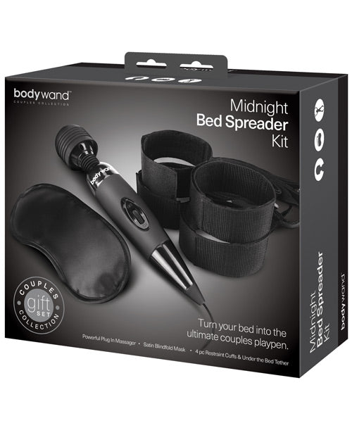 Bodywand Midnight Bed Spreader Kit - Black Couples Massage Gift Set for Romantic Nights & Intimate Moments