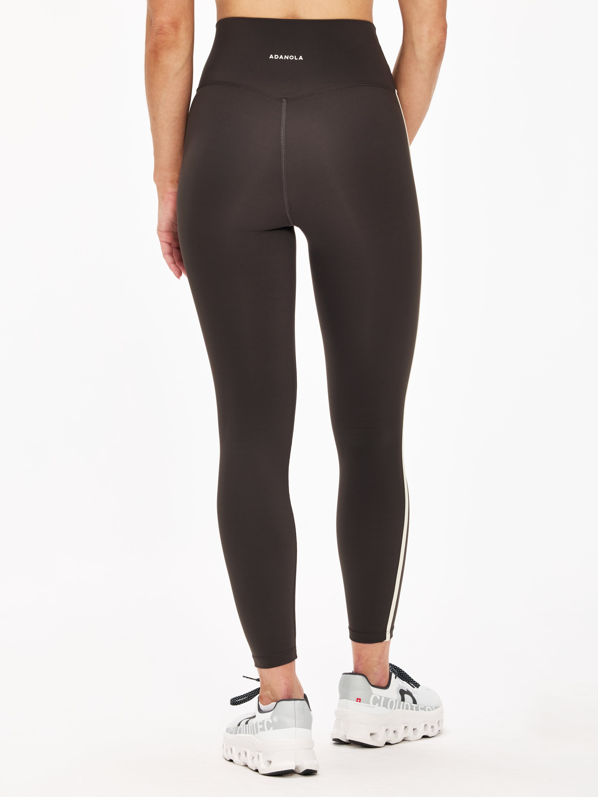 Adanola Ultimate Piping Leggings - High Waisted Yoga Pants for Women, Tummy Control Workout Leggings with Side Stripes - Perfect for Gym, Running & Lounge Wear