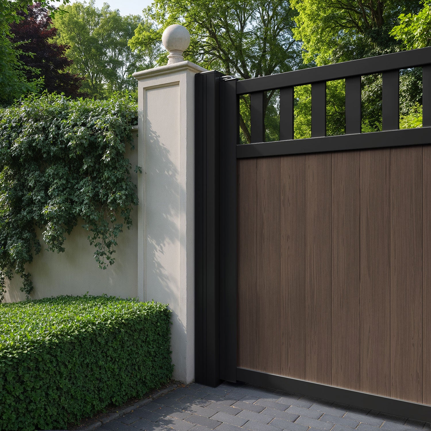 Bramble Aluminum Straight Top Driveway Gate - Durable & Modern Driveway Entrance Solution for Homes & Commercial Properties | Perfect for Security, Privacy & Curb Appeal