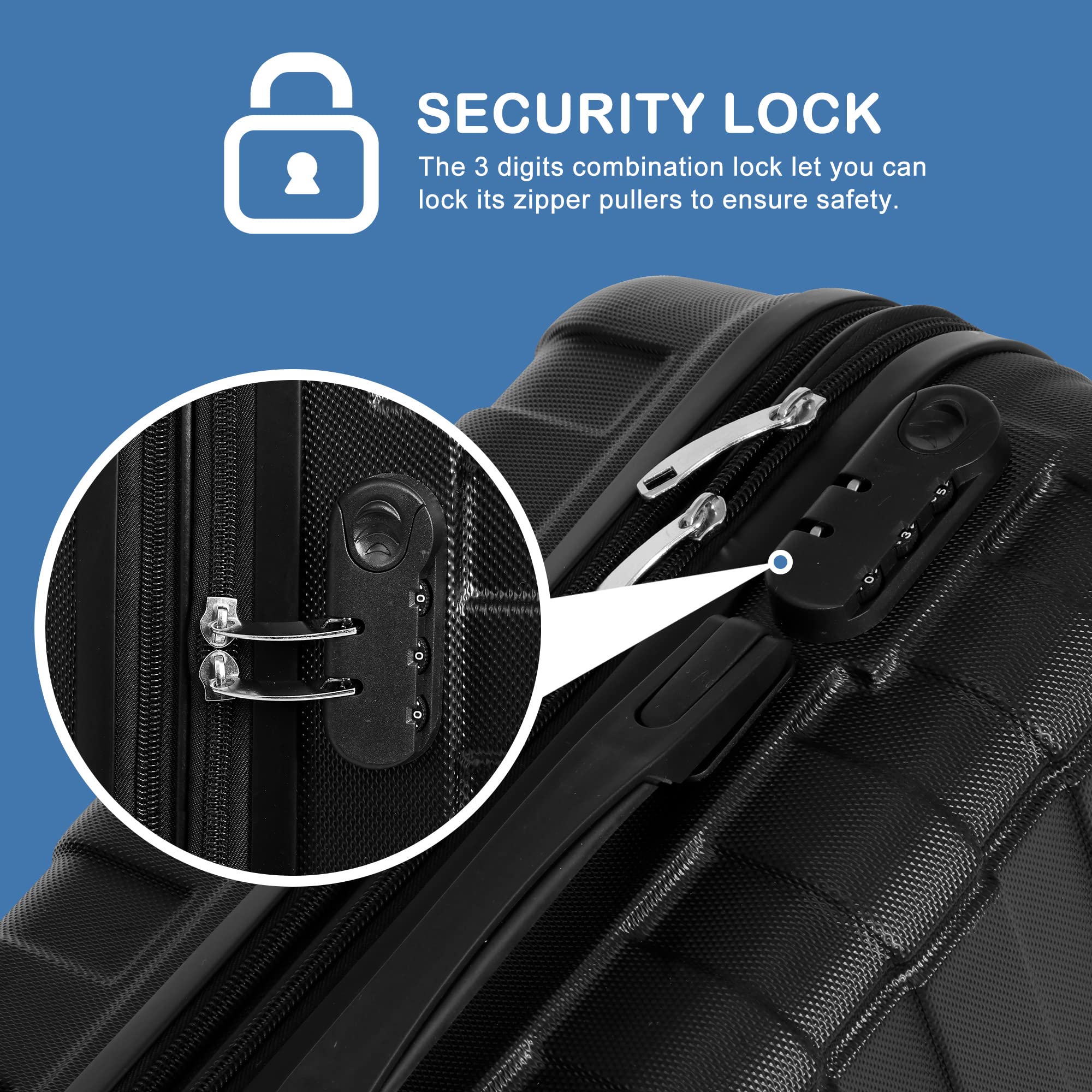 Best Black 3-Piece Hardside Luggage Set with Spinner Wheels - Expandable, Lightweight & Durable Suitcases (21/26/30 Inch) for Travel, Business Trips & Family Vacations