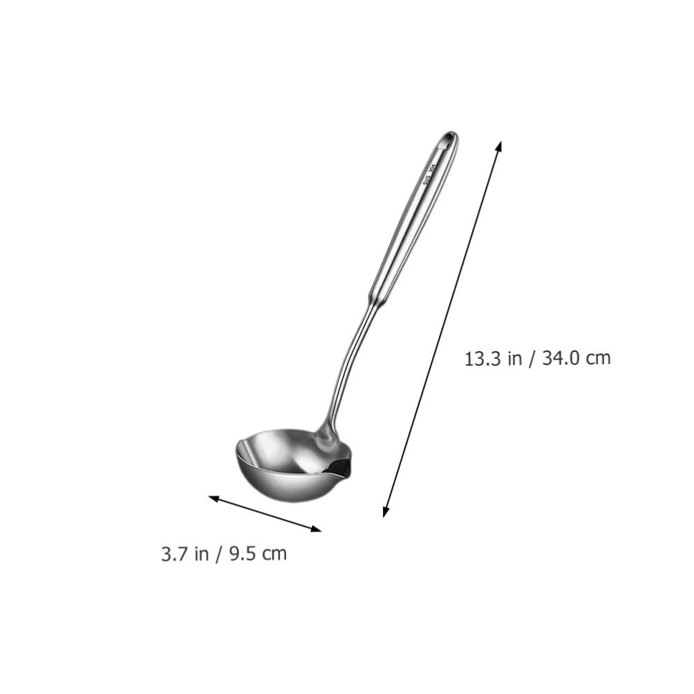 Premium Stainless Steel Grease Spoon with Filter Hole - Oil Strainer, Soup Ladle & Hotpot Scoop for Kitchen, Cooking, and Serving - Ideal for Filtering Oil, Serving Soup, and Hotpot Dishes