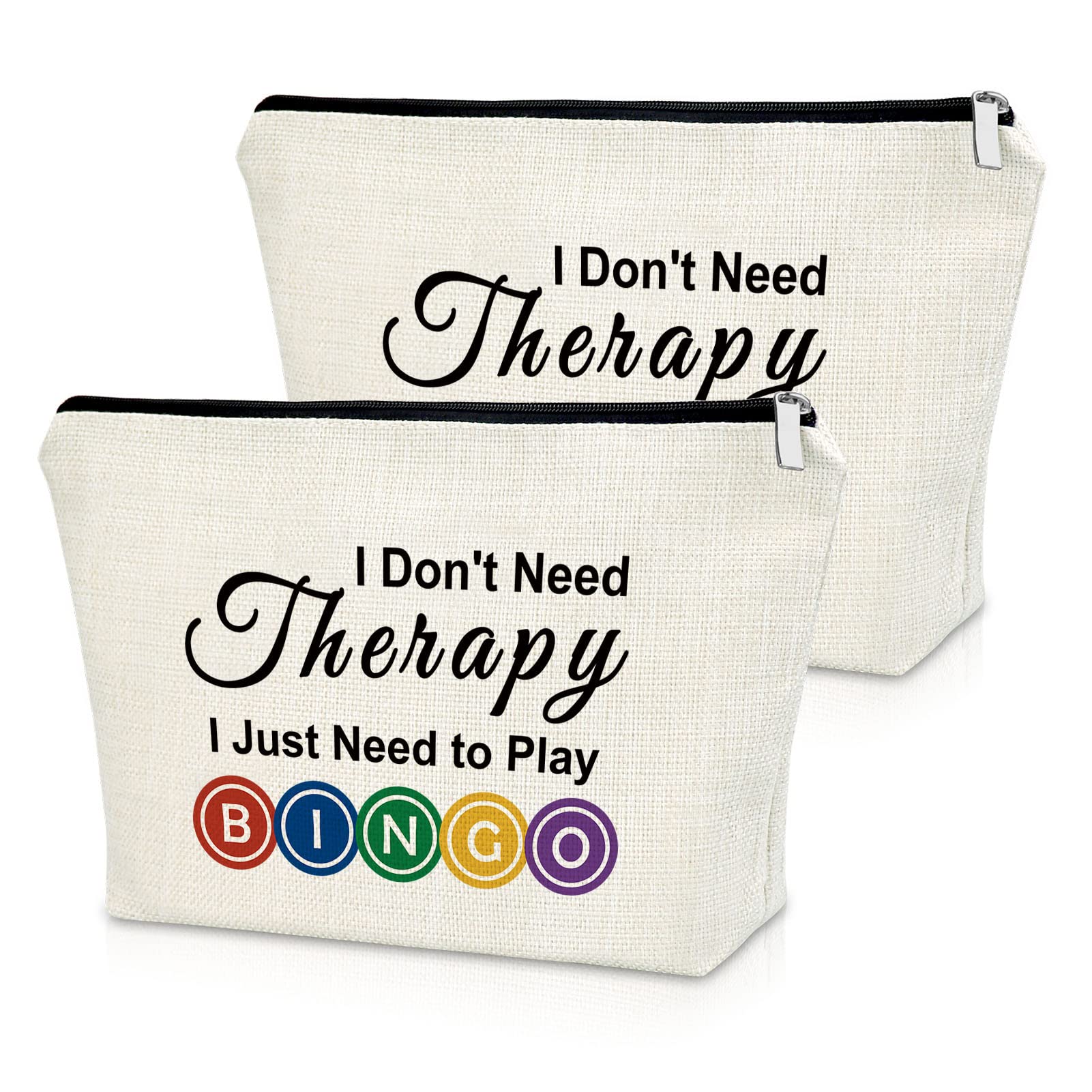 2 Pack Bingo Themed Makeup Bags - Perfect Gift for Bingo Lovers, Casino Enthusiasts & Women | Cosmetic Travel Pouch for Birthday, Christmas & Game Nights | Ideal for Travel, Parties & Casino Trips