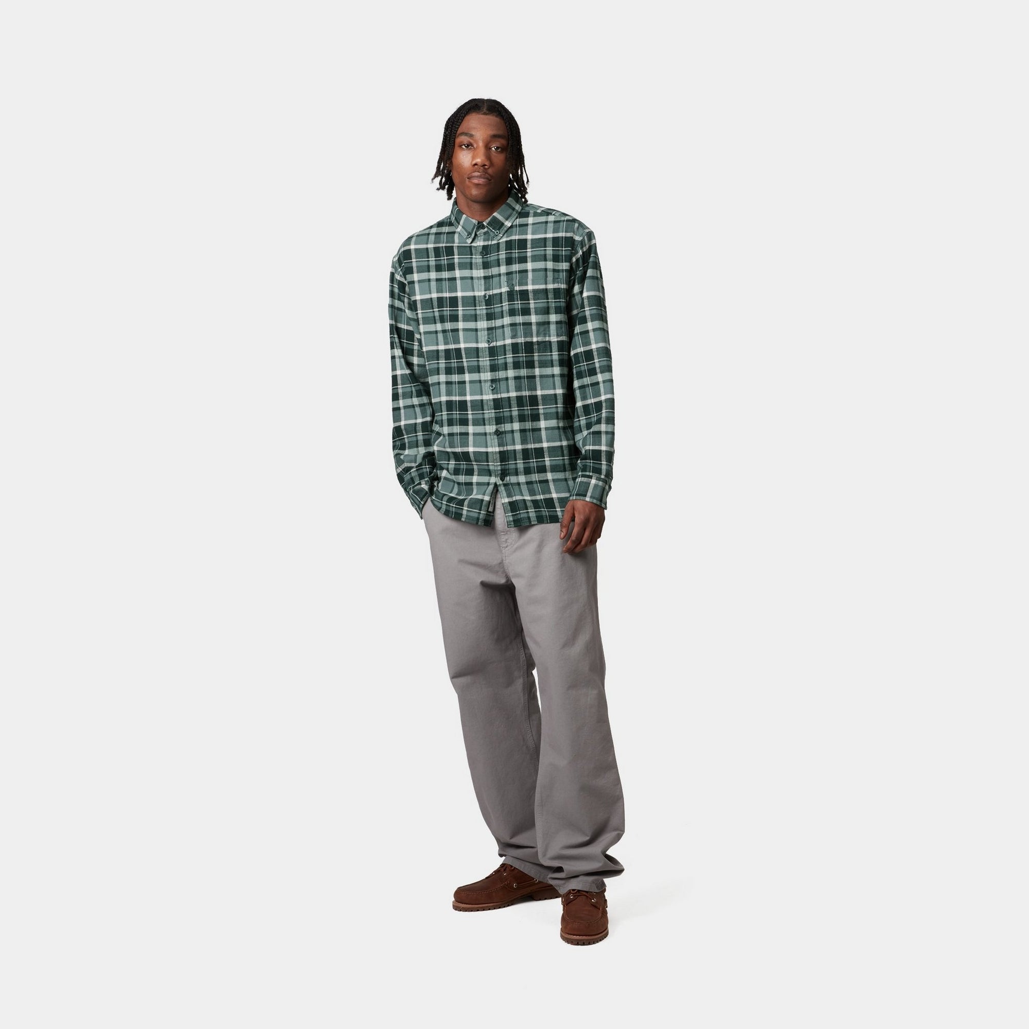 Fendrick Men's Casual Checkered Shirt | Deep Lagoon Blue Plaid Button-Up for Outdoor Activities & Daily Wear
