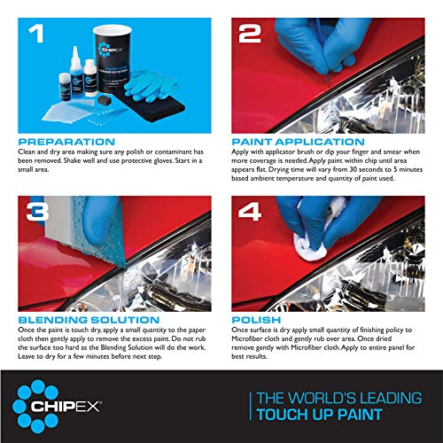 Chipex Premium Touch-Up Paint Kit for Porsche C9A Pure White - Car Scratch Repair & Paint Restoration Kit with Brush - Perfect for DIY Auto Body Touch-Ups & Minor Scratch Removal